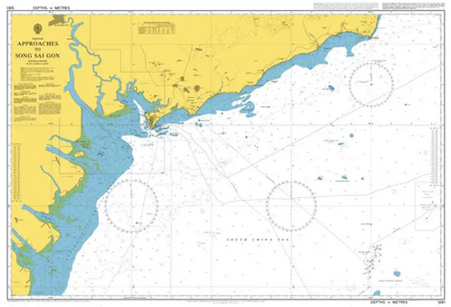 British Admiralty Nautical Chart 1261: Approaches to Song Sai Gon