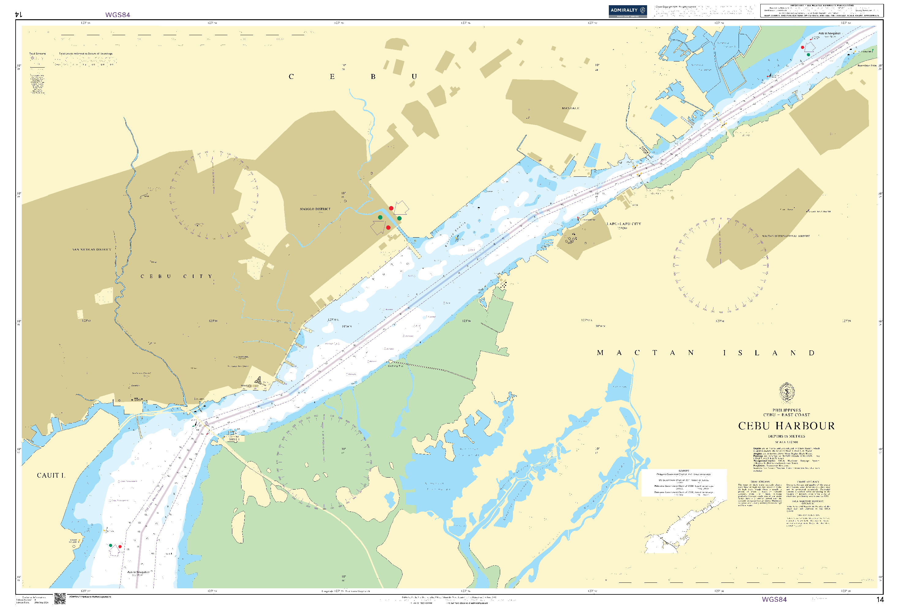 British Admiralty Nautical Chart 14: Cebu Harbour