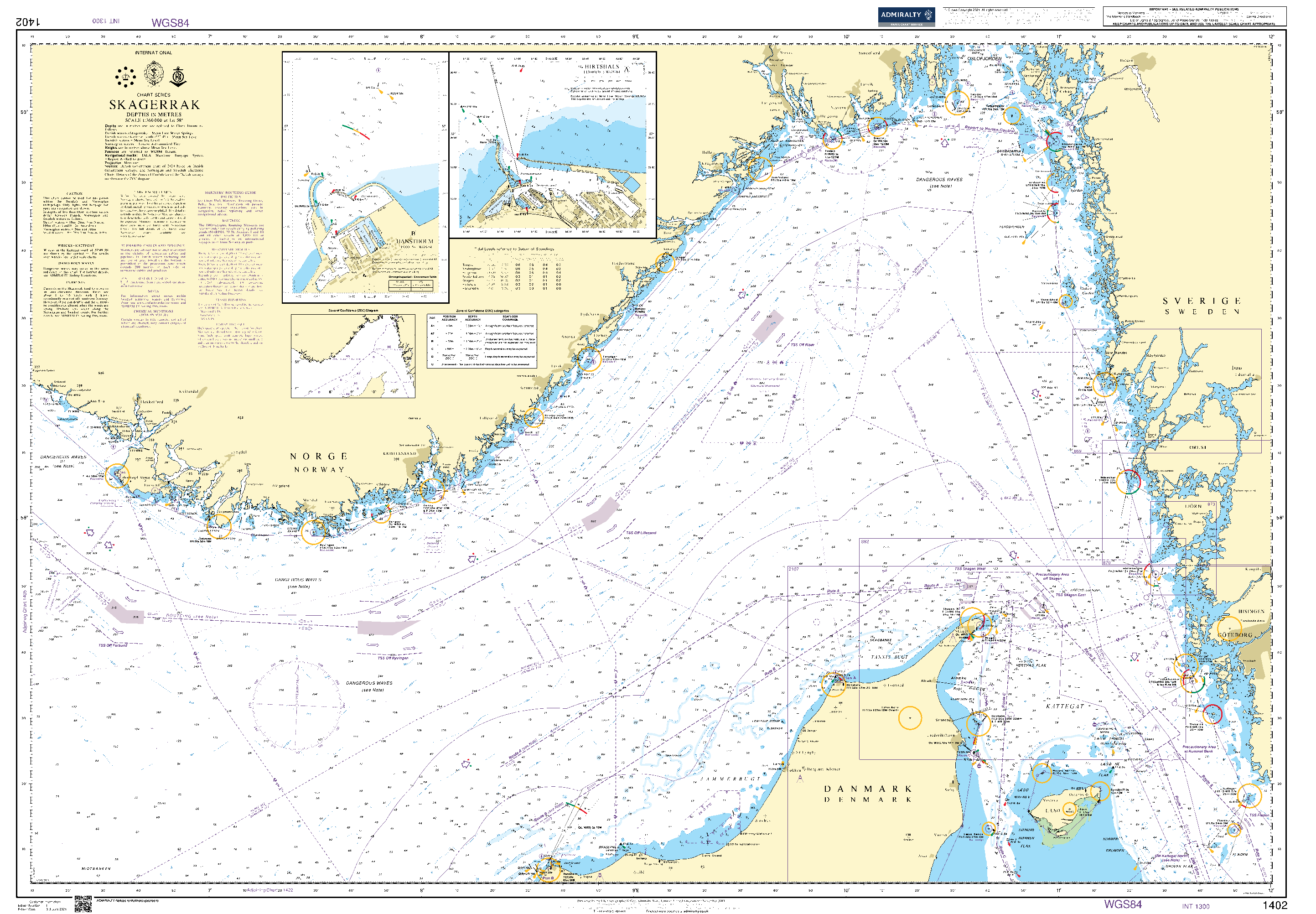 British Admiralty Nautical Chart 1402: Skagerrak