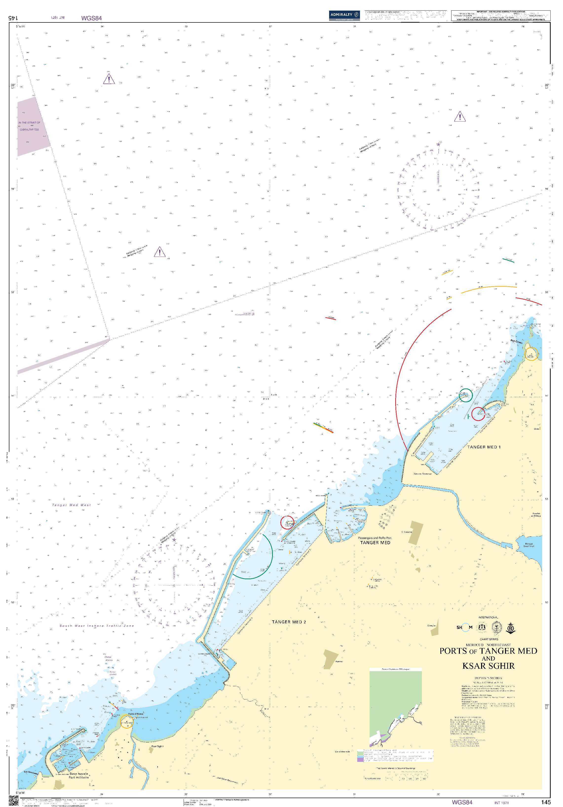 British Admiralty Nautical Chart 145: Ports of Tanger Med and Ksar-Es-Srhir