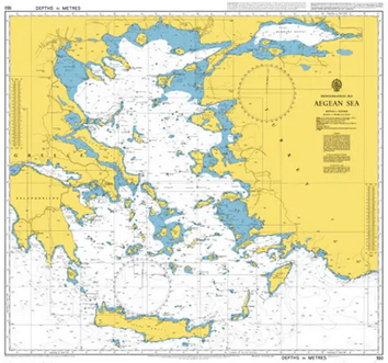 British Admiralty Nautical Chart 180: Aegean Sea