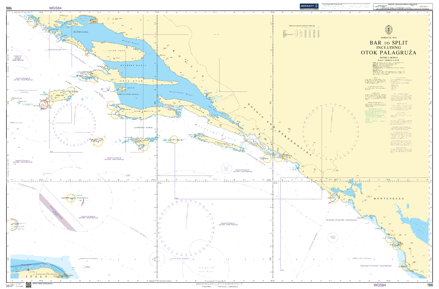 British Admiralty Nautical Chart 196: Adriatic Sea - Amnautical