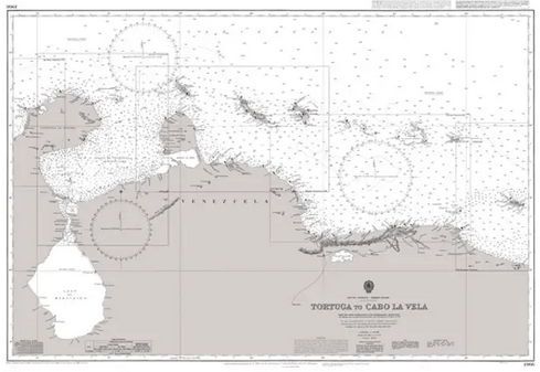 British Admiralty Nautical Chart 1966: South America – North Coast, Carúpano to Punta Gallinas including Isla de Aves