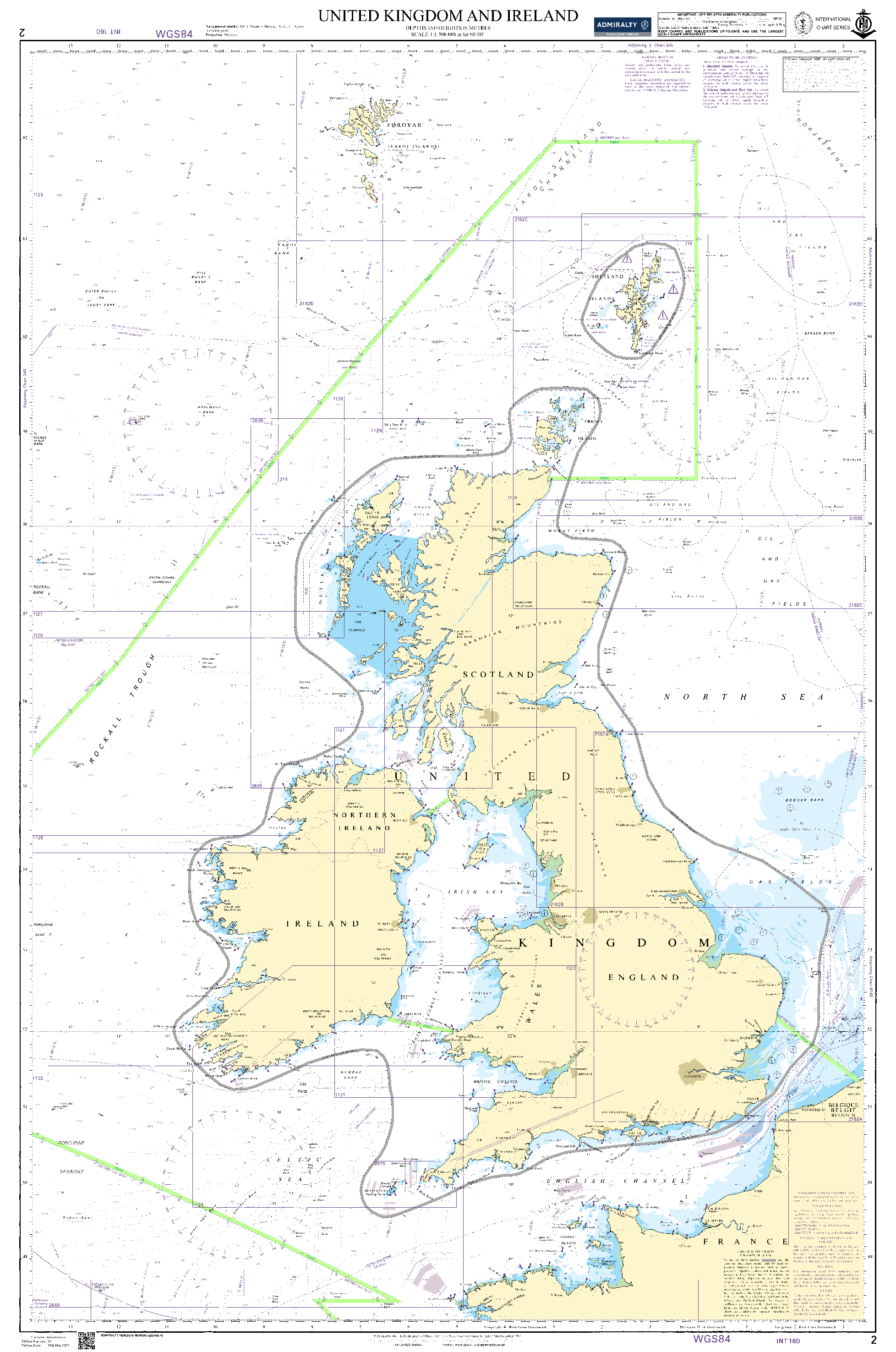 British Admiralty Nautical Chart 2: United Kingdom and Ireland