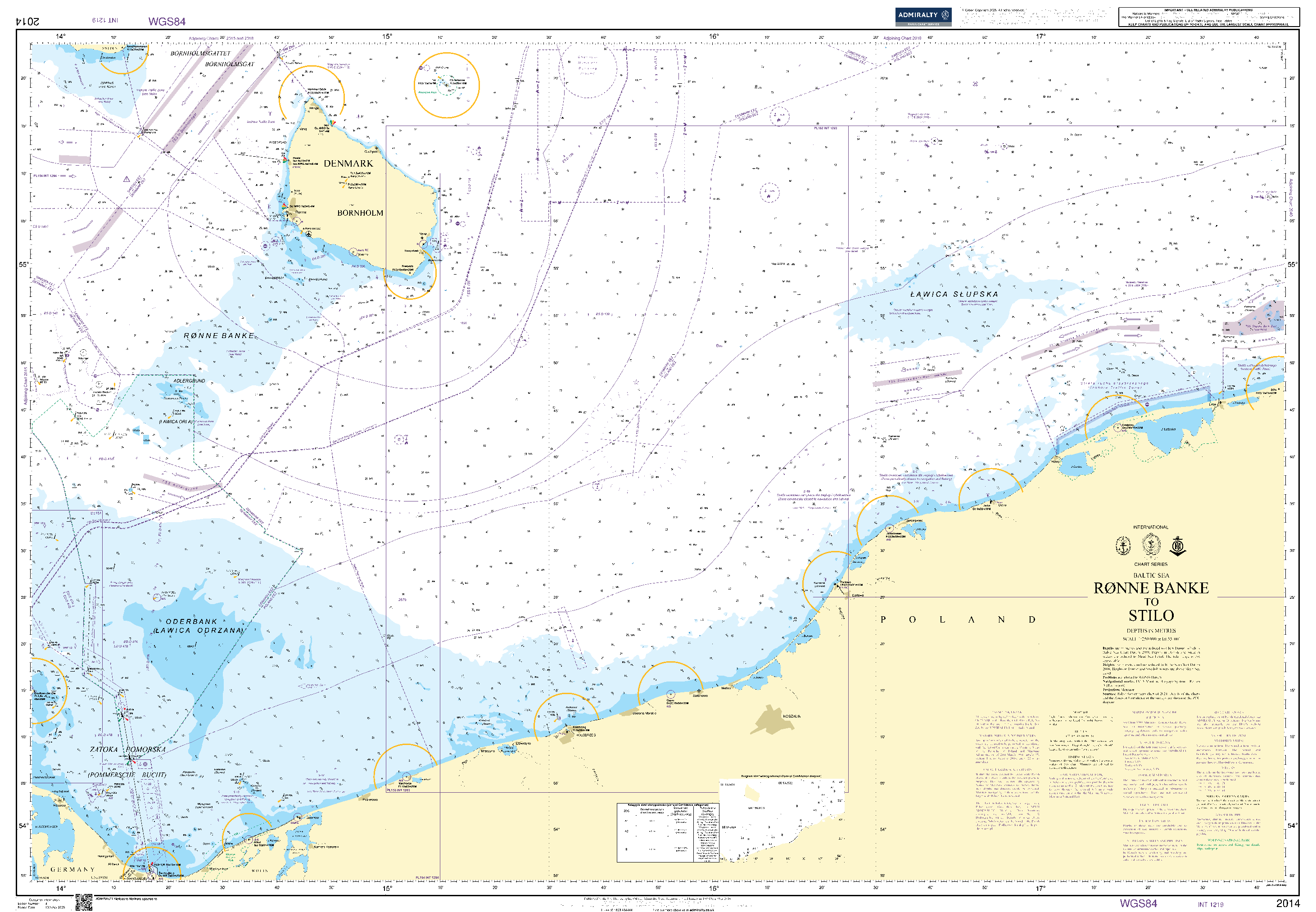 British Admiralty Nautical Chart 2014: Ronne Banke to Stilo