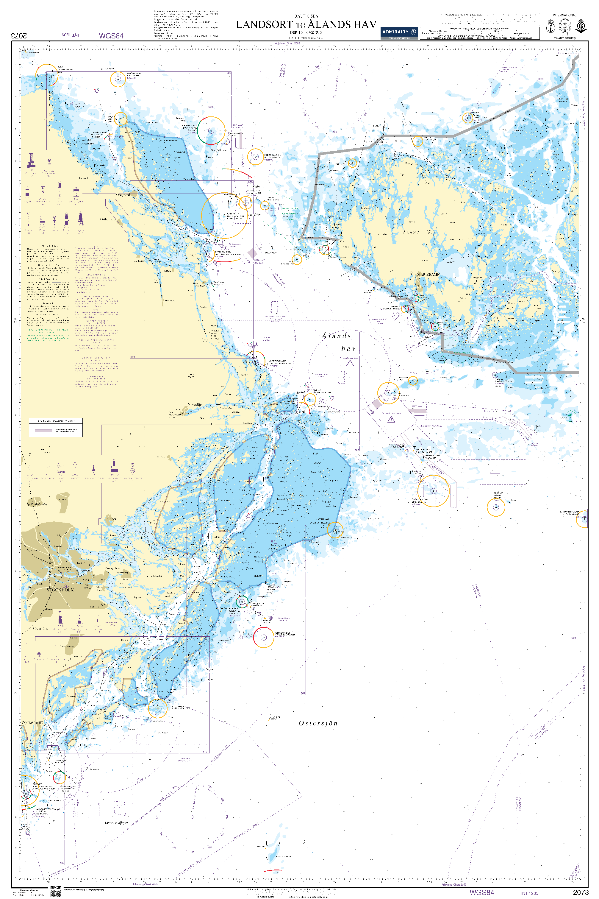 British Admiralty Nautical Chart 2073: Landsort to Alands hav