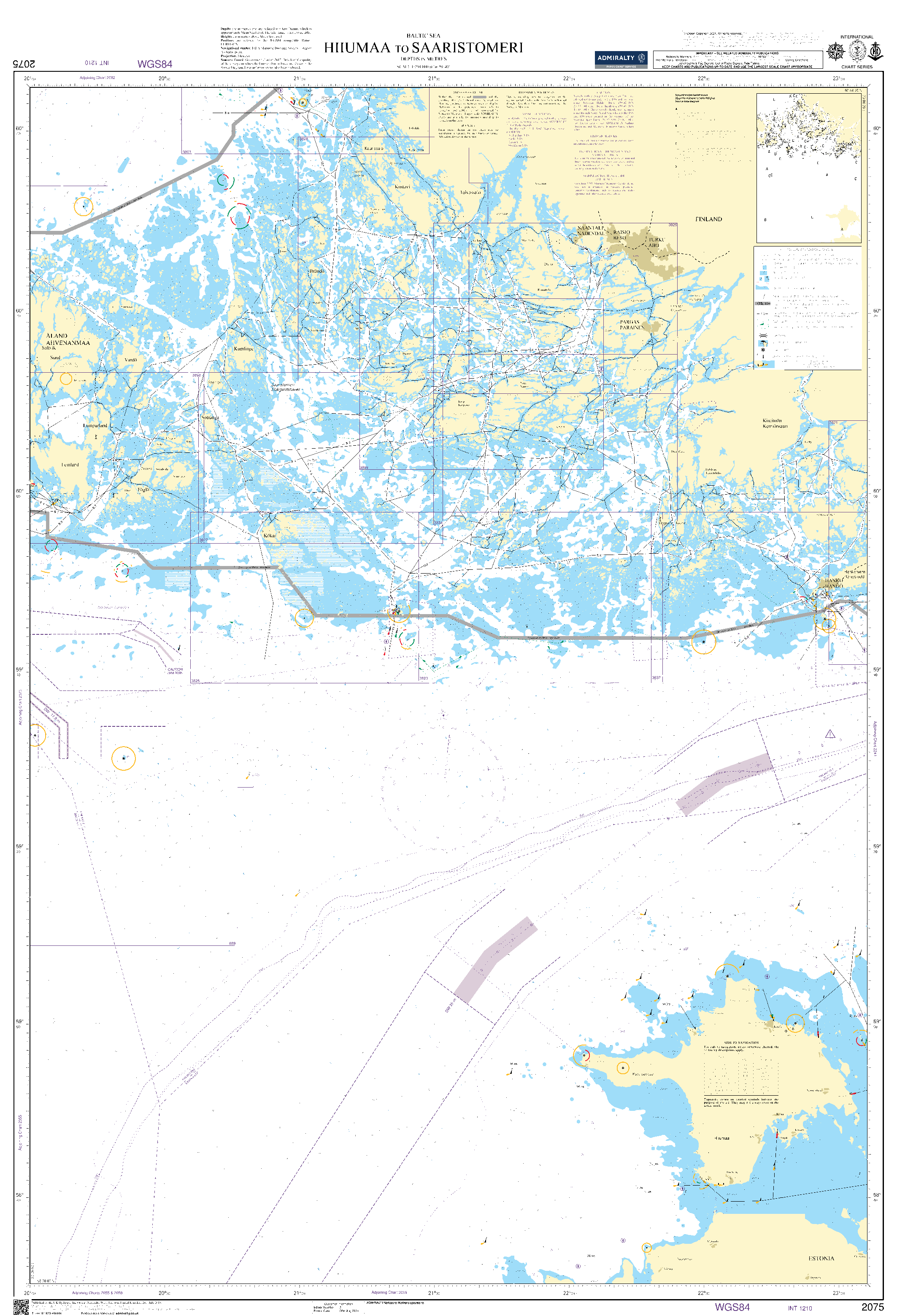 British Admiralty Nautical Chart 2075: Hiiumaa to Saaristomeri