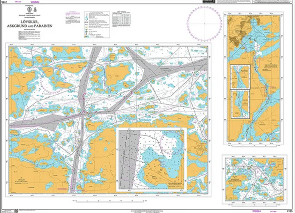 British Admiralty Nautical Chart 2185: Finland - South West Coast, Saaristomeri, Lövskär, Askgrund and Parainen