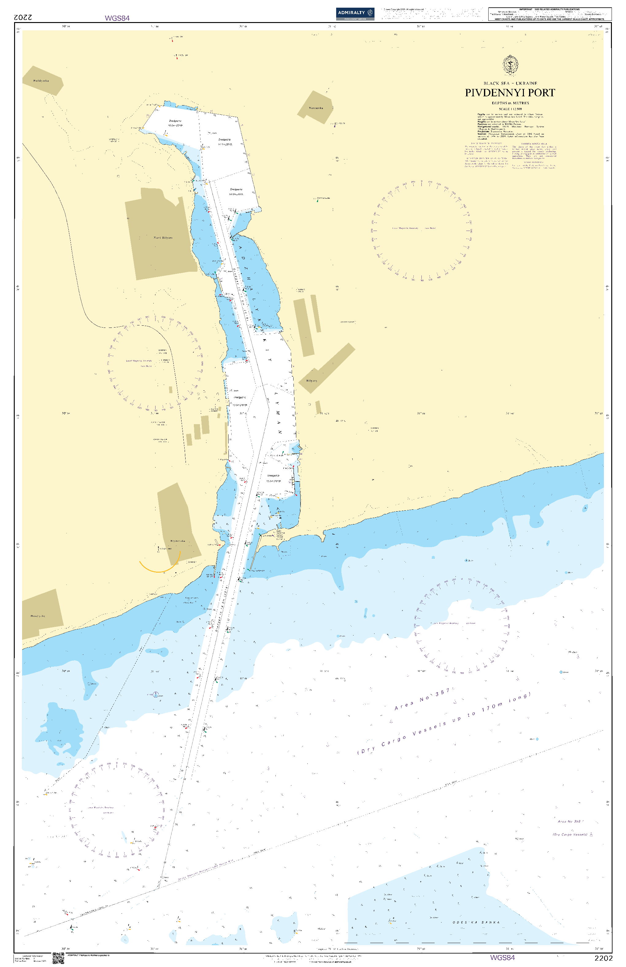 British Admiralty Nautical Chart 2202: Black Sea – Ukraine, Port Yuzhnyy