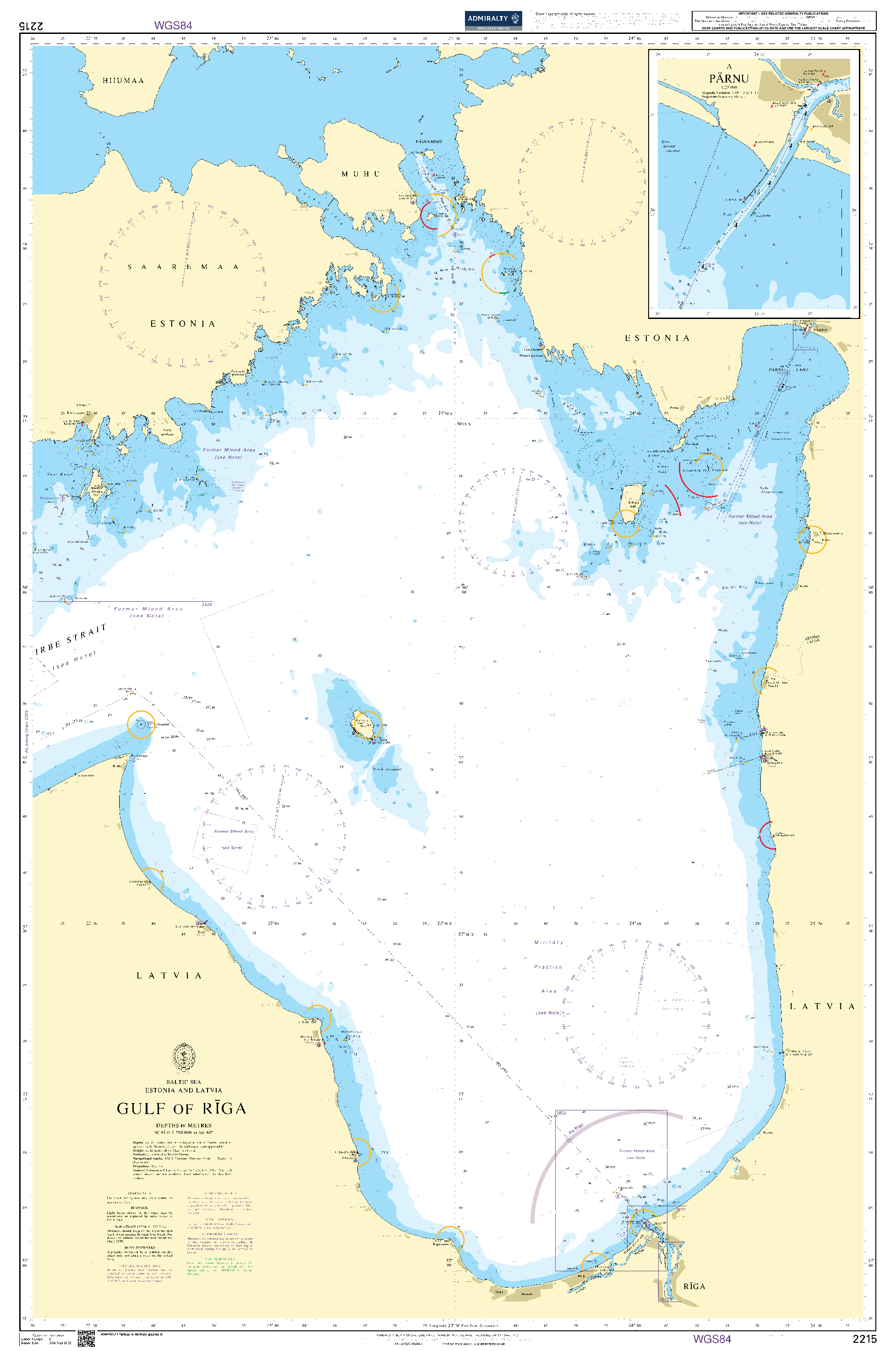 British Admiralty Nautical Chart  2215: Baltic Sea - Estonia and Latvia, Gulf of Riga