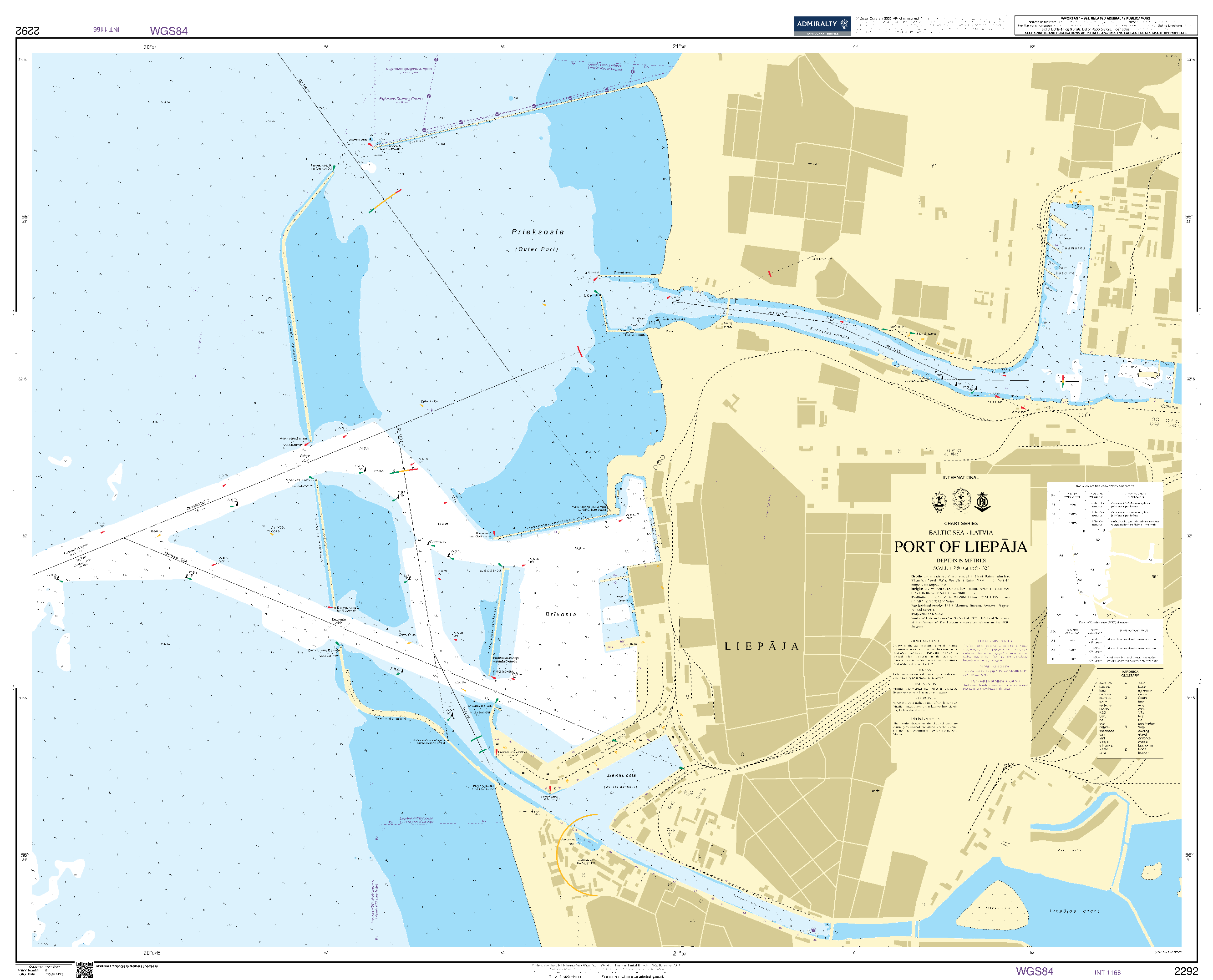 British Admiralty Nautical Chart 2292: Port of Liepaja