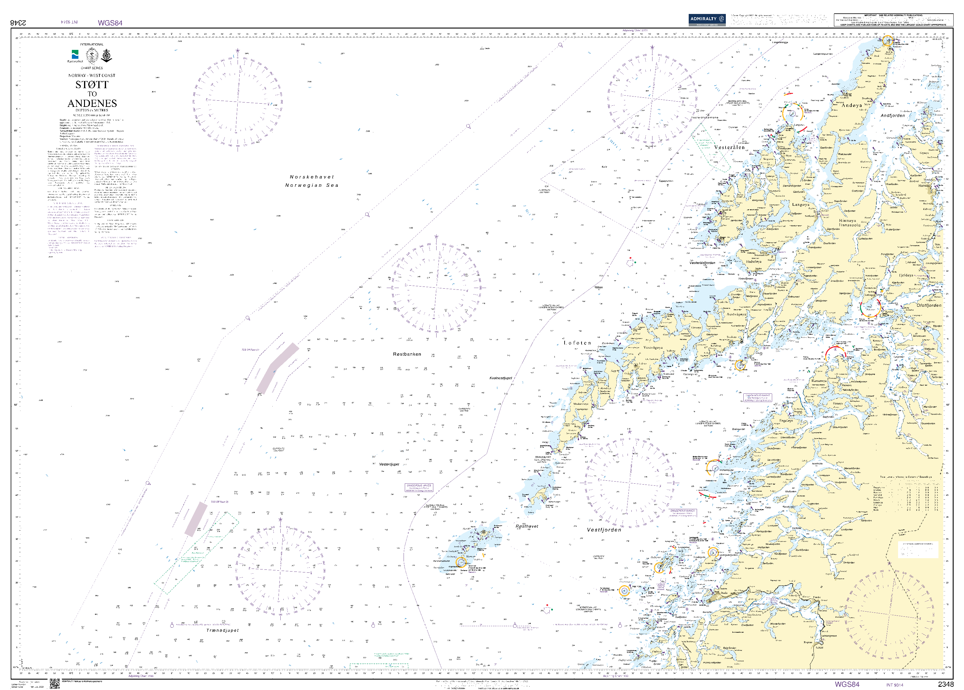 British Admiralty Nautical Chart 2348: Raz de Sein