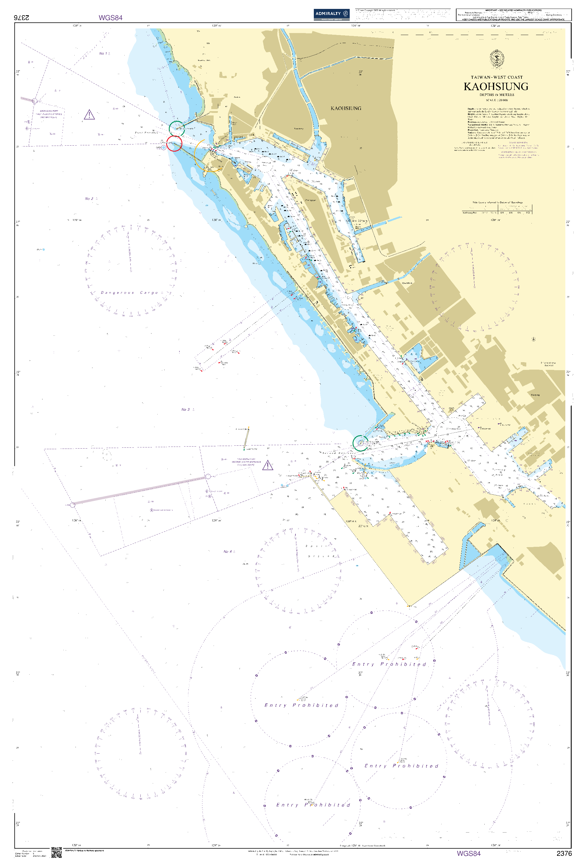 British Admiralty Nautical Chart 2376: Kao-Hsiung