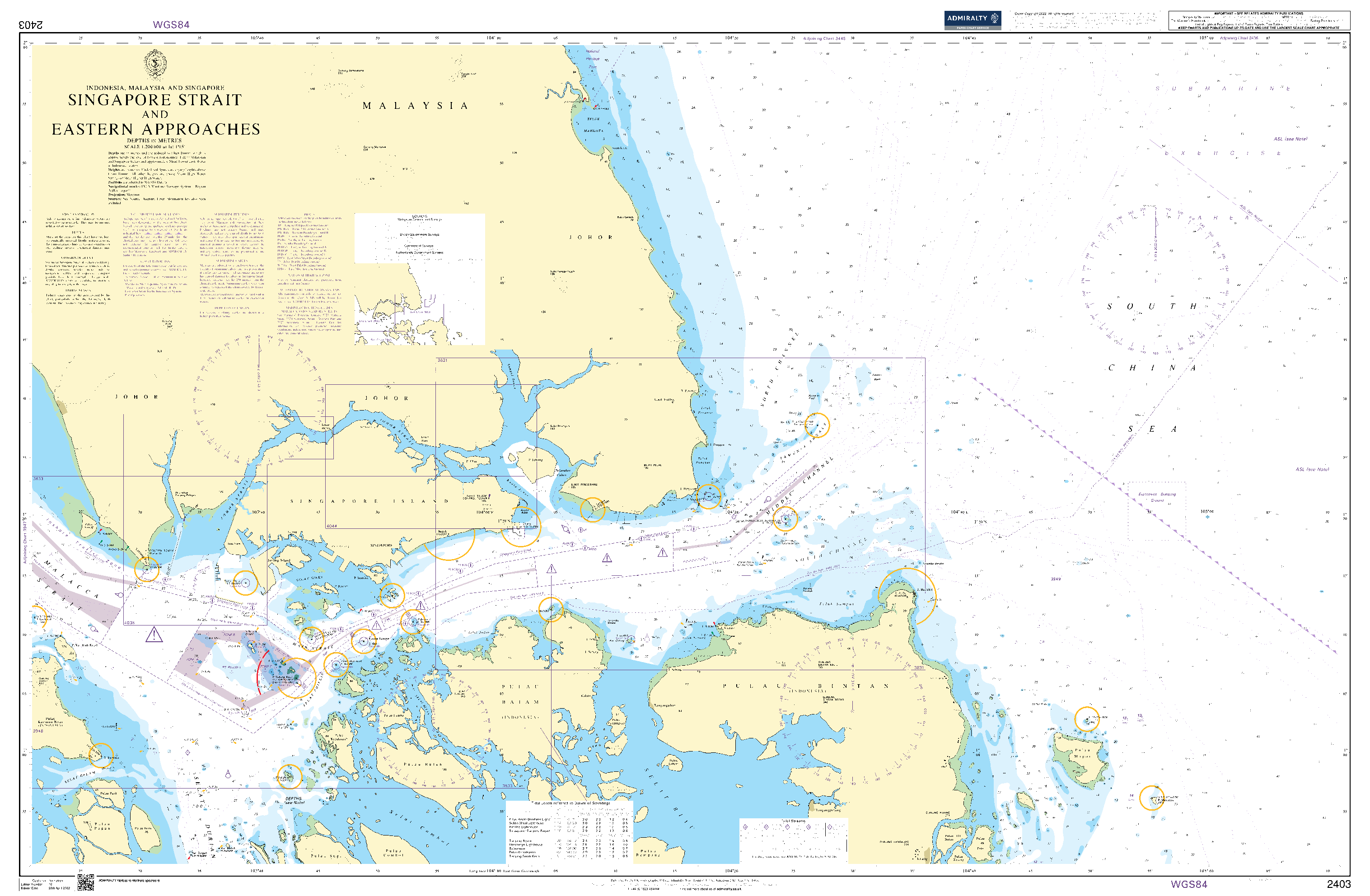 British Admiralty Nautical Chart 2403: Singapore Strait and Eastern Approaches
