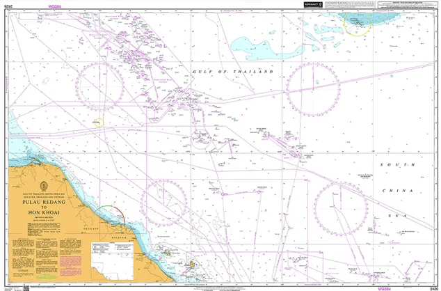 British Admiralty Nautical Chart 2426: Pulau Redang to Hon Khoai
