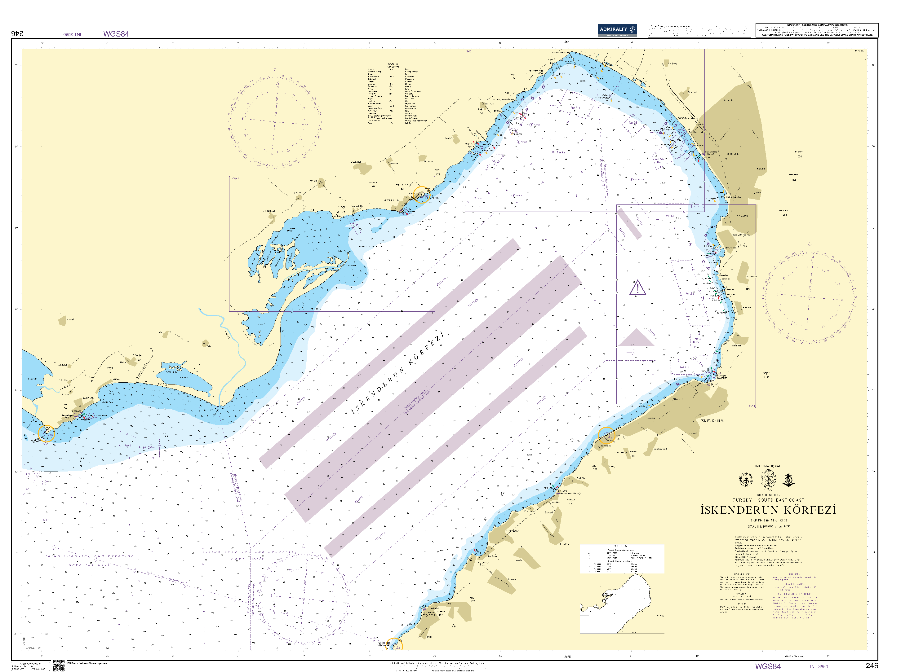 British Admiralty Nautical Chart 246: Iskenderun Korfezi