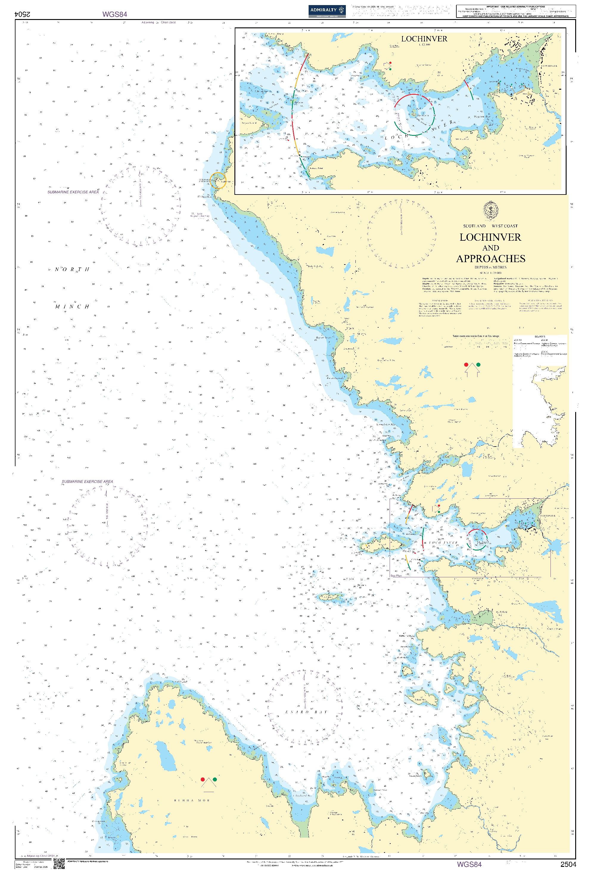 British Admiralty Nautical Chart 2504: Scotland - West Coast, Lochinver and Approaches