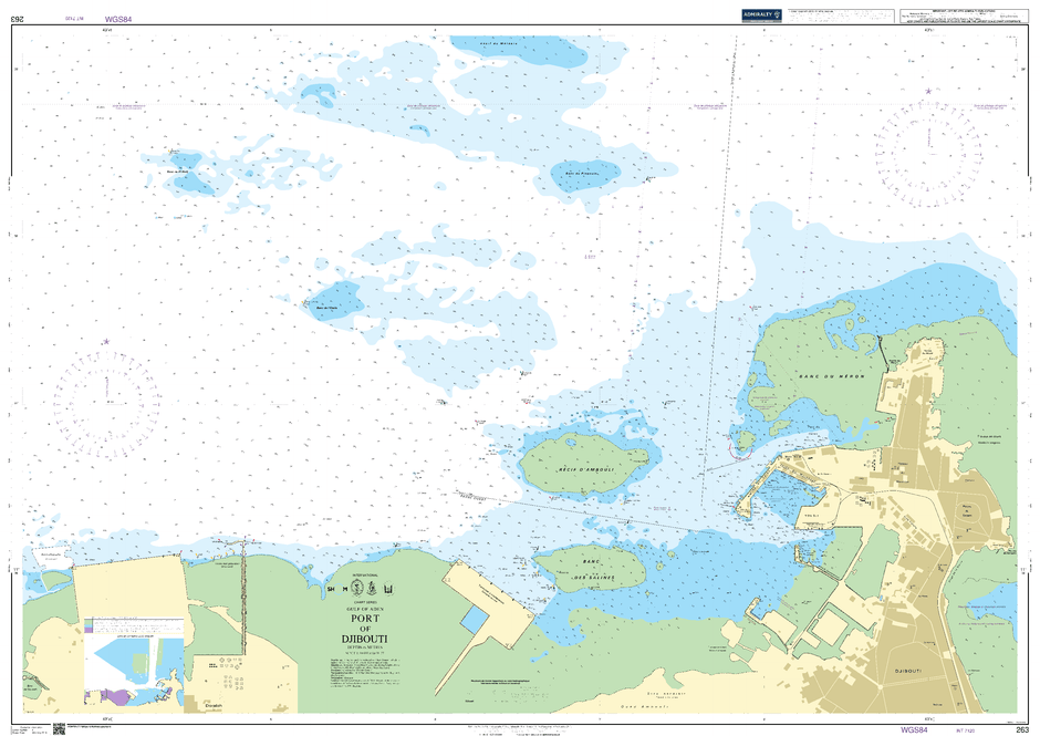 British Admiralty Nautical Chart 263: Gulf of Aden, Port of Djibouti ...