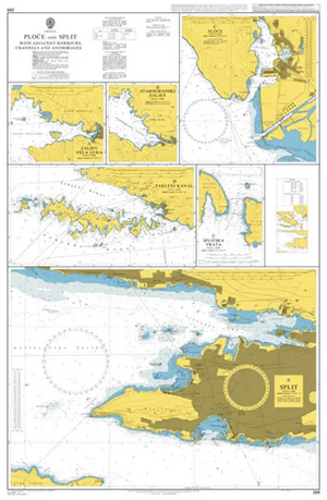 British Admiralty Nautical Chart 269: Croatia, Ploce and Split with Adjacent Harbours, Channels and Anchorages