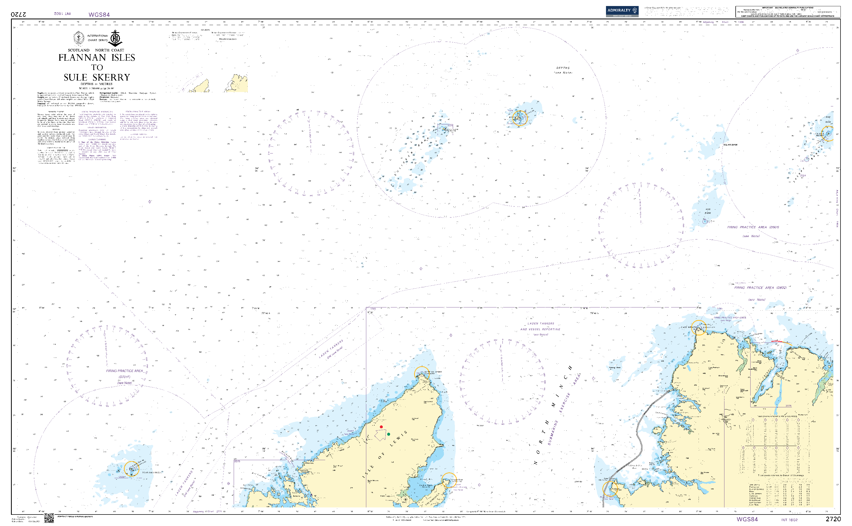 British Admiralty Nautical Chart 2720: Flannan Isles to Sule Skerry