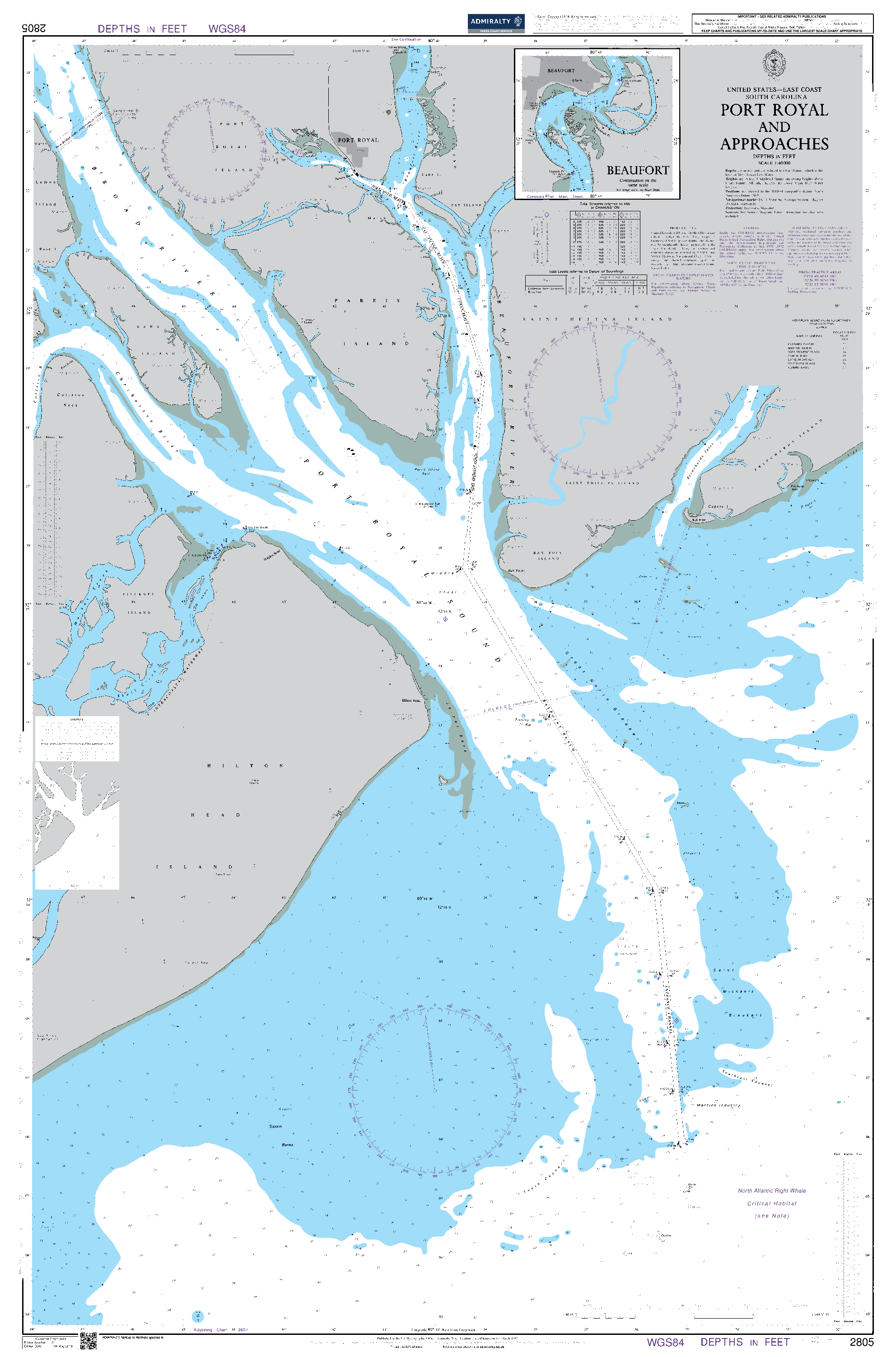 British Admiralty Nautical Chart 2805: Port Royal and Approaches