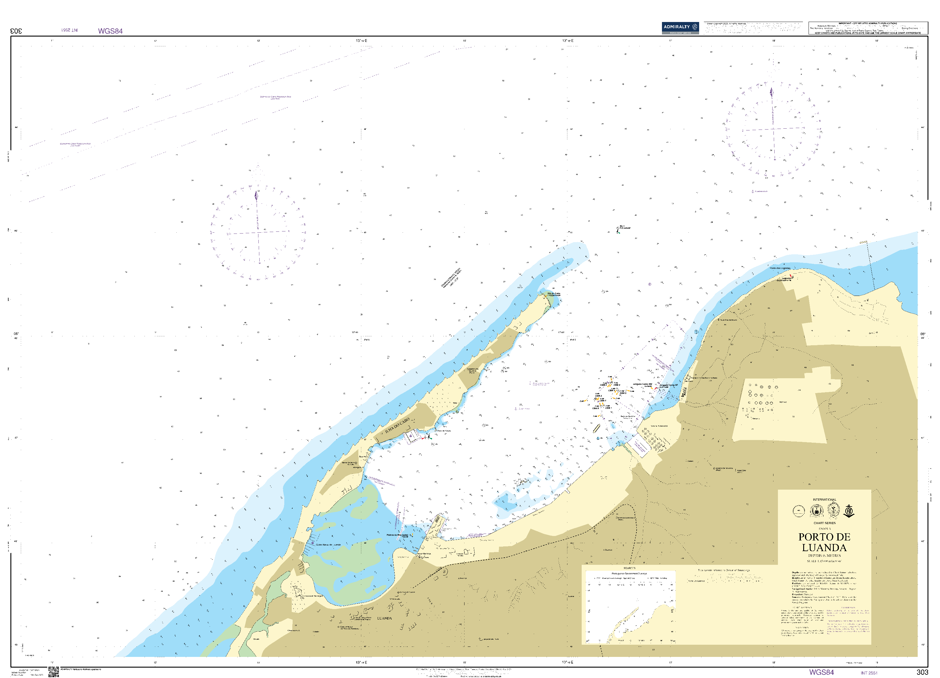 British Admiralty Nautical Chart 303: Porto de Luanda