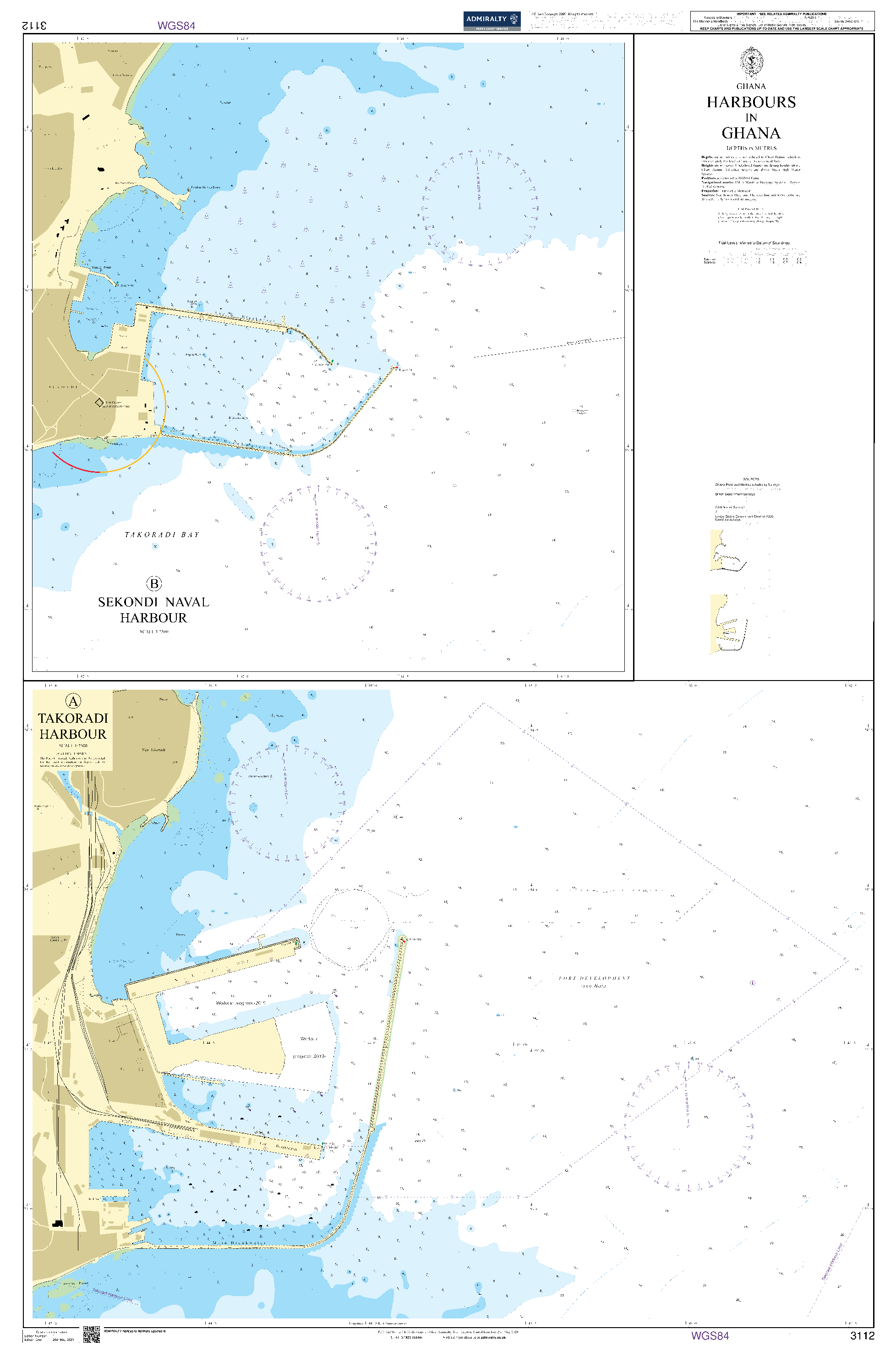 British Admiralty Nautical Chart 3112: Harbours in Ghana