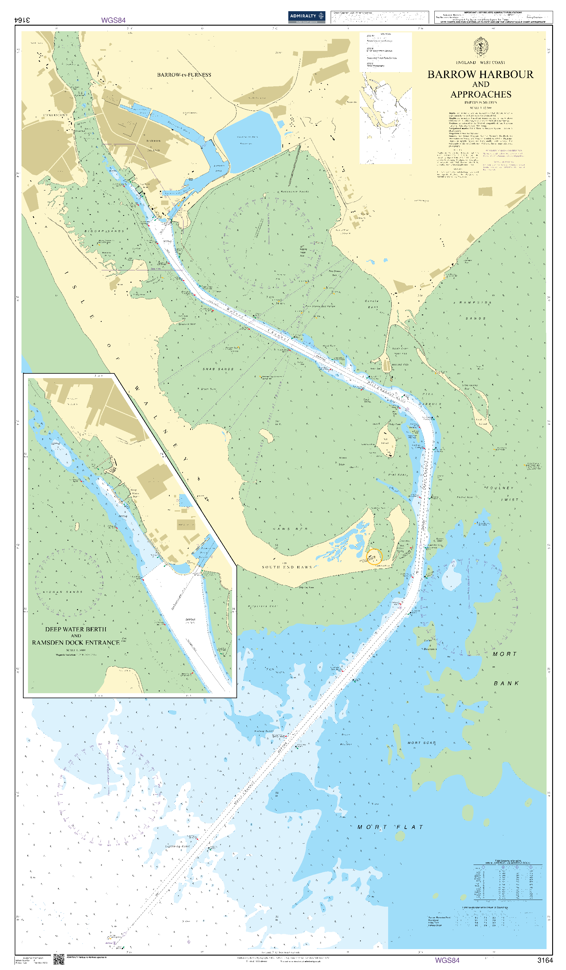British Admiralty Nautical Chart  3164: Barrow Harbour and Approaches