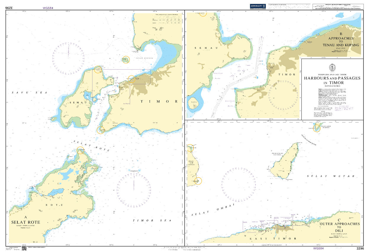 British Admiralty Nautical Chart 3296: Indonesia and East Timor, Harbo ...