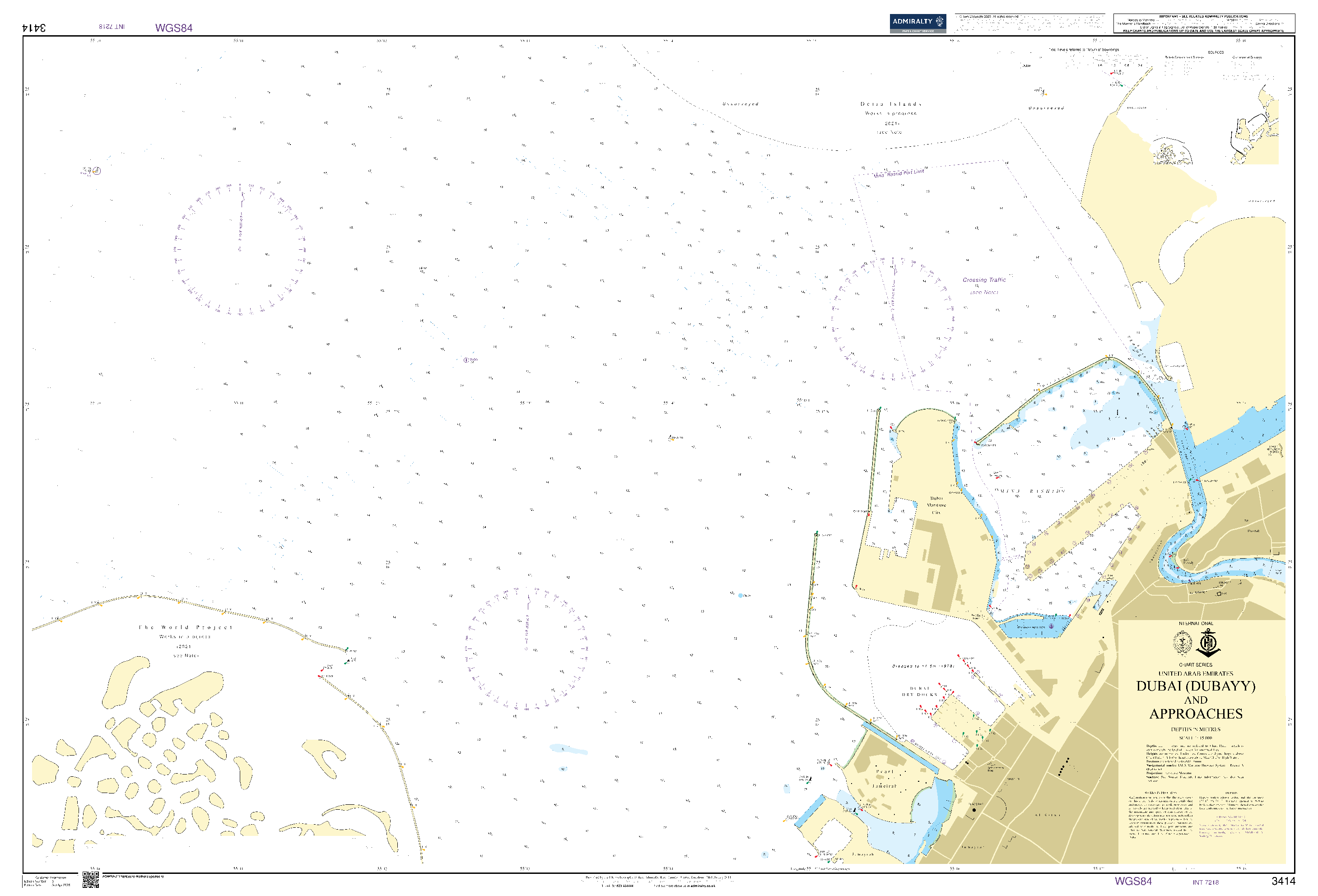British Admiralty Nautical Chart 3414: United Arab Emirates, Dubai (Dubayy) and Approaches