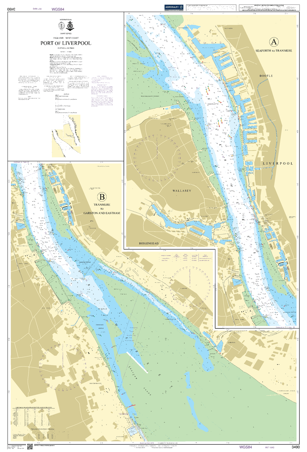 British Admiralty Nautical Chart 3490: England - West Coast, Port of L ...
