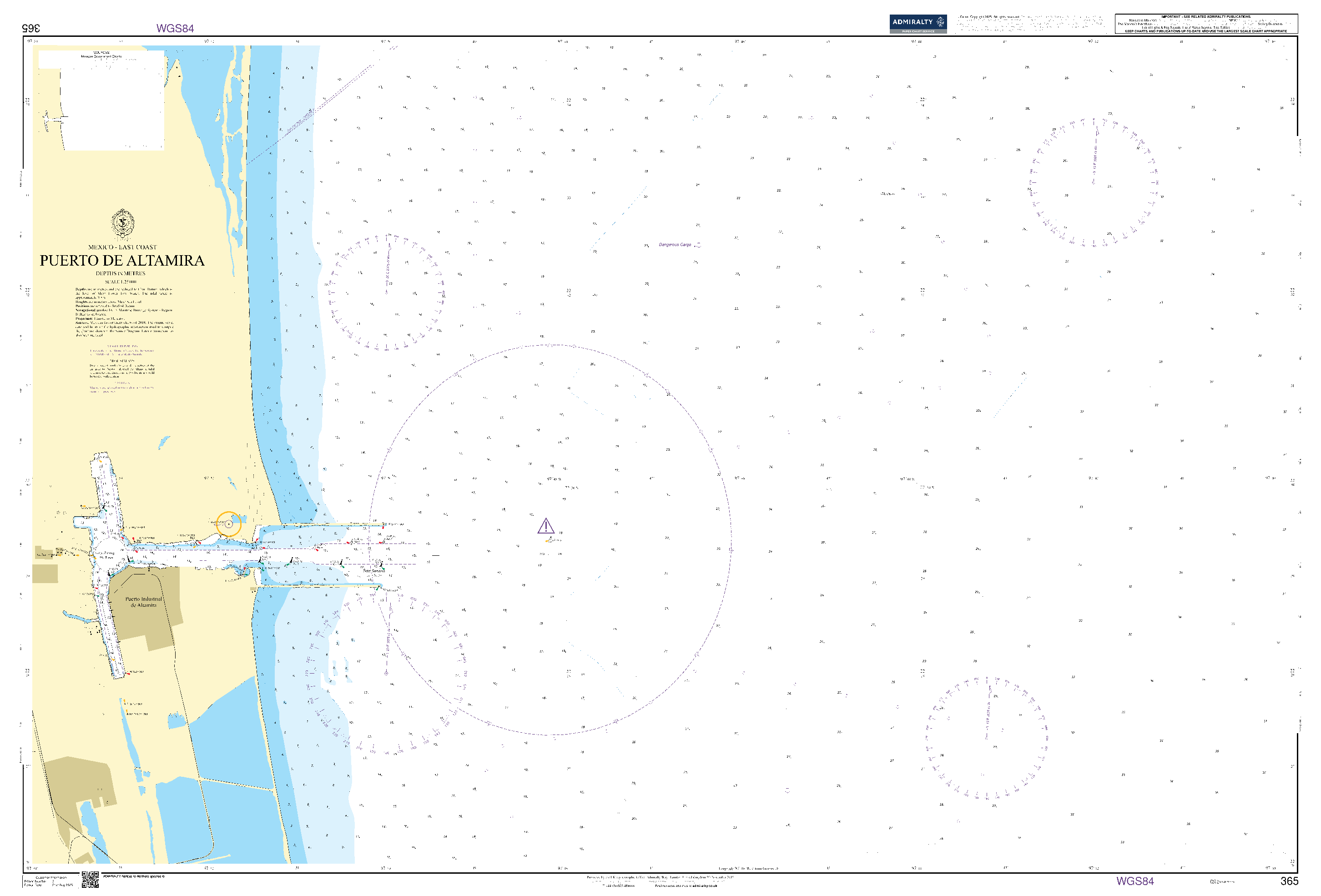 British Admiralty Nautical Chart 365: Mexico - East Coast, Puerto de Altamira
