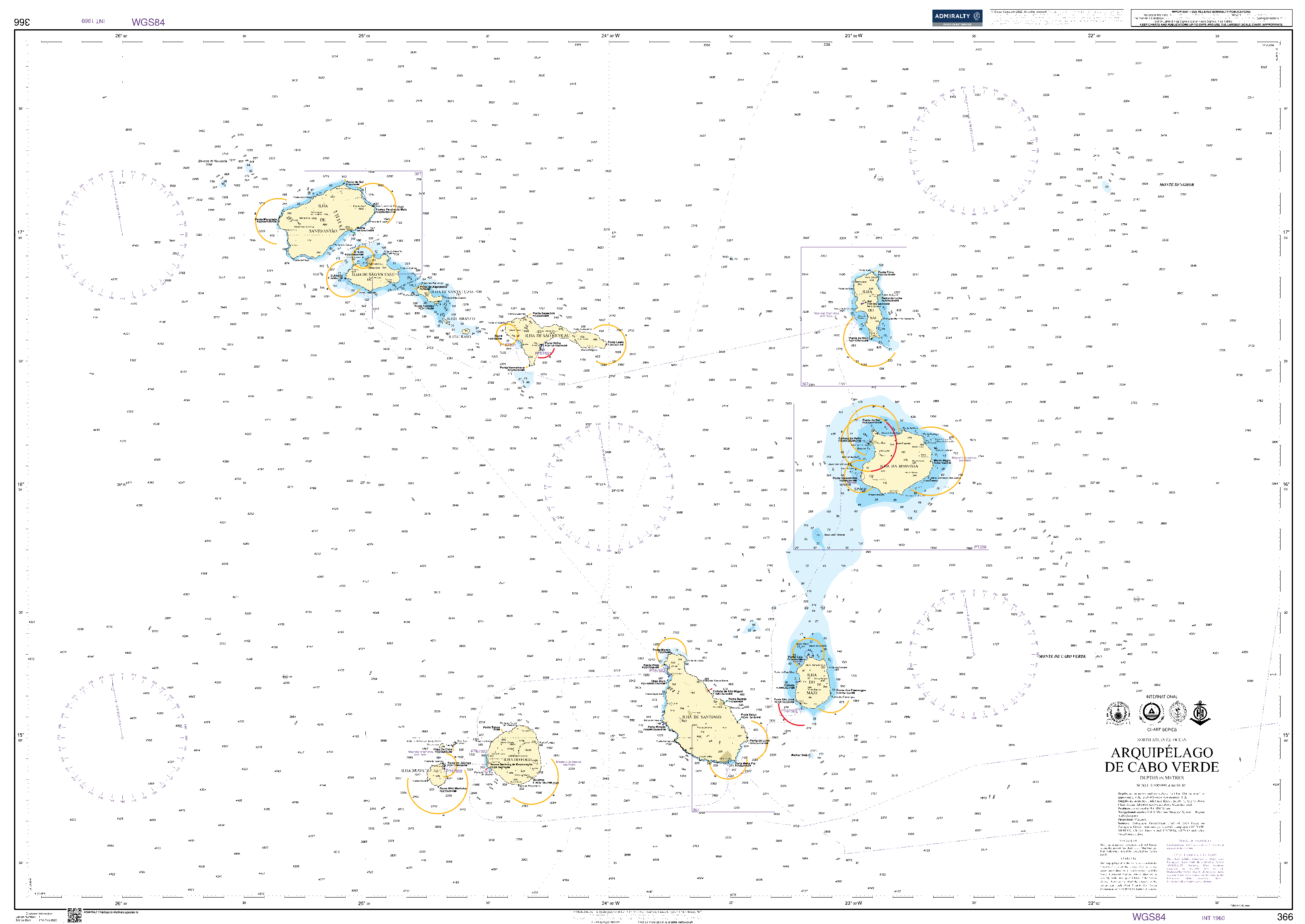 British Admiralty Nautical Chart   366: Arquipelago de Cabo Verde