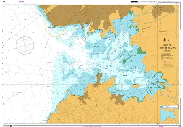 British Admiralty Nautical Chart 368: Baie de Fort-de-France