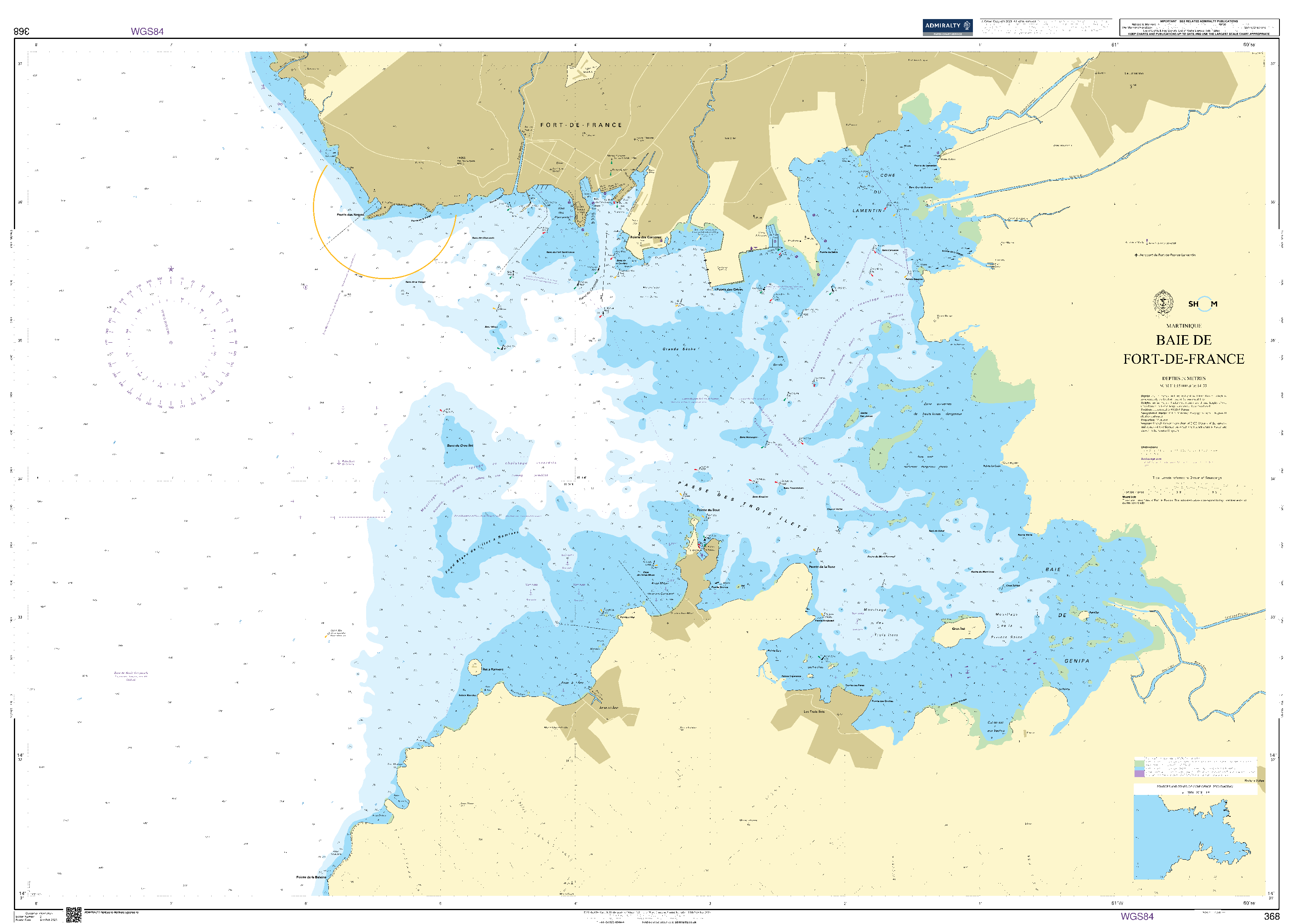 British Admiralty Nautical Chart 368: Baie de Fort-de-France