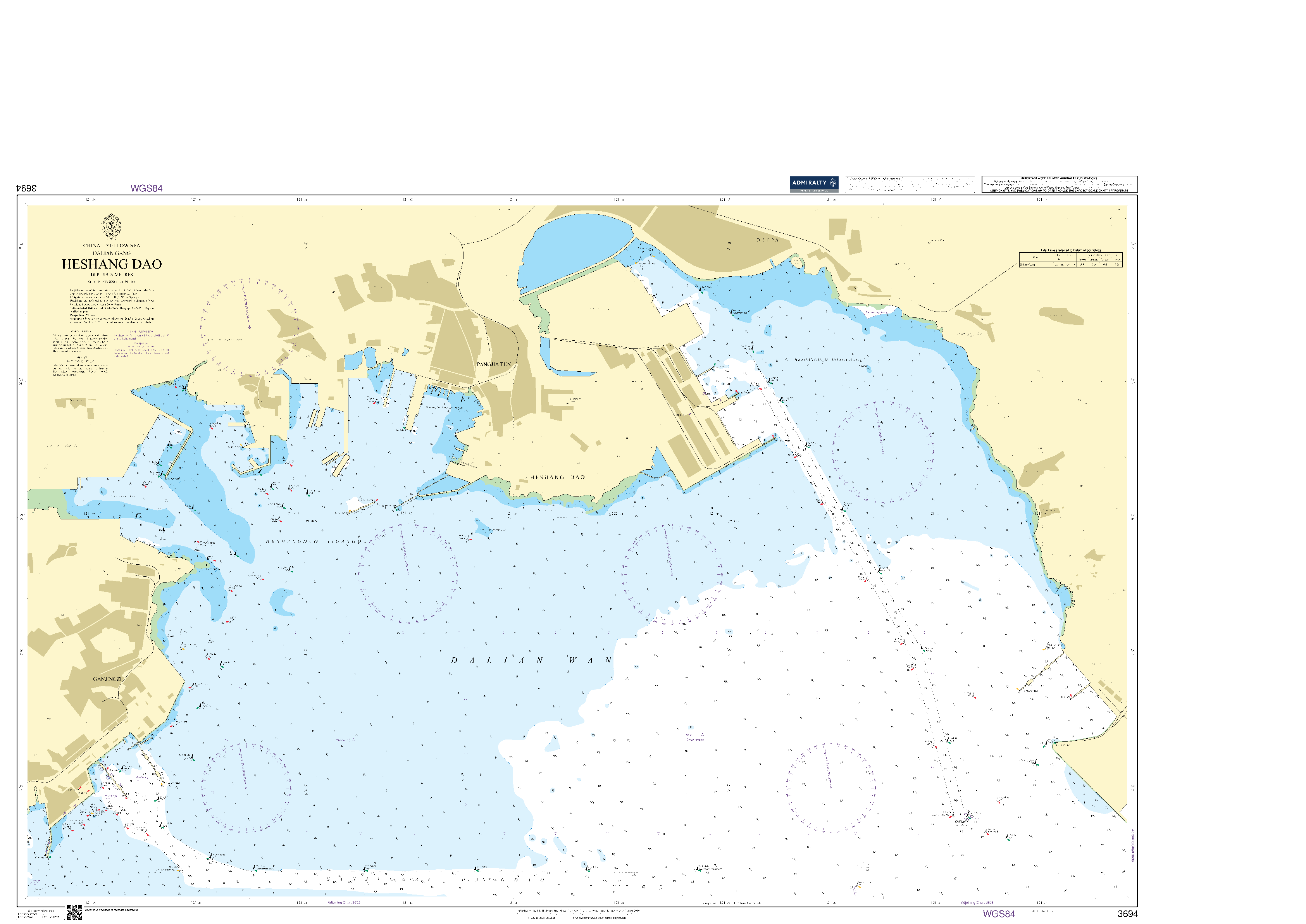 British Admiralty Nautical Chart 3694: Heshang Dao