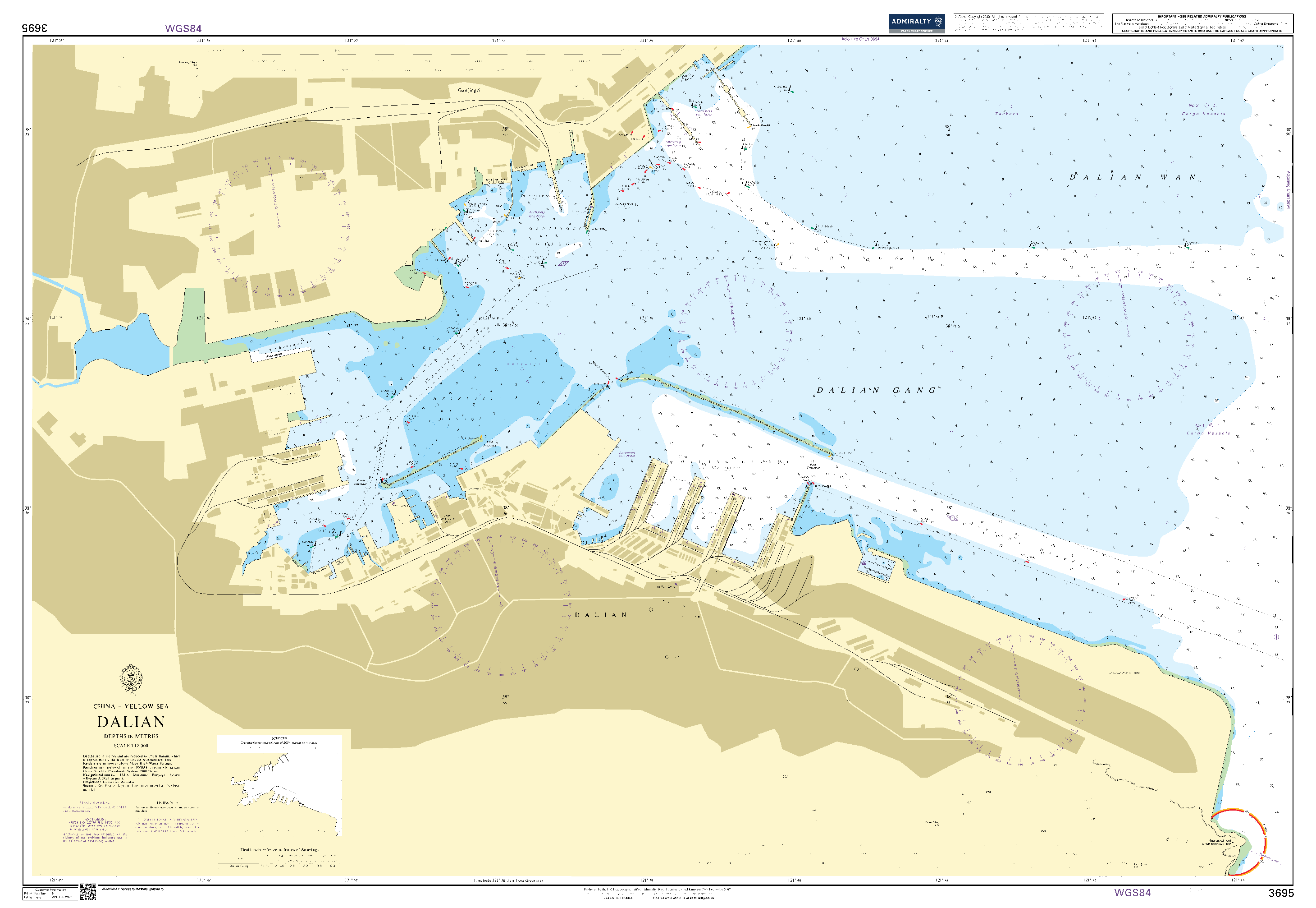 British Admiralty Nautical Chart  3695: Dalian
