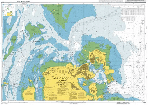 British Admiralty Nautical Chart 3737: Approaches to Bahrain