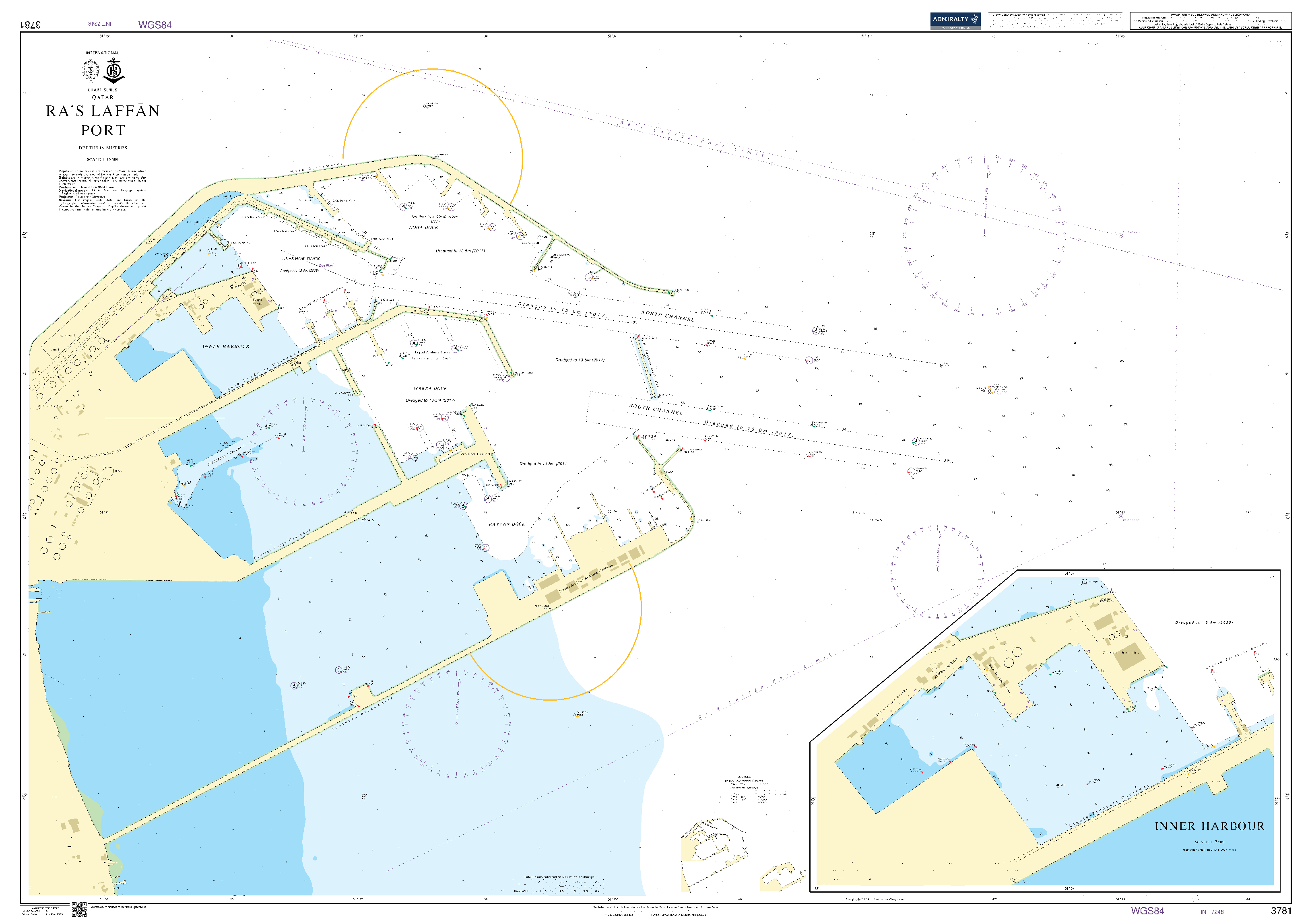 British Admiralty Nautical Chart  3781: Qatar, Ra's Laffan Port