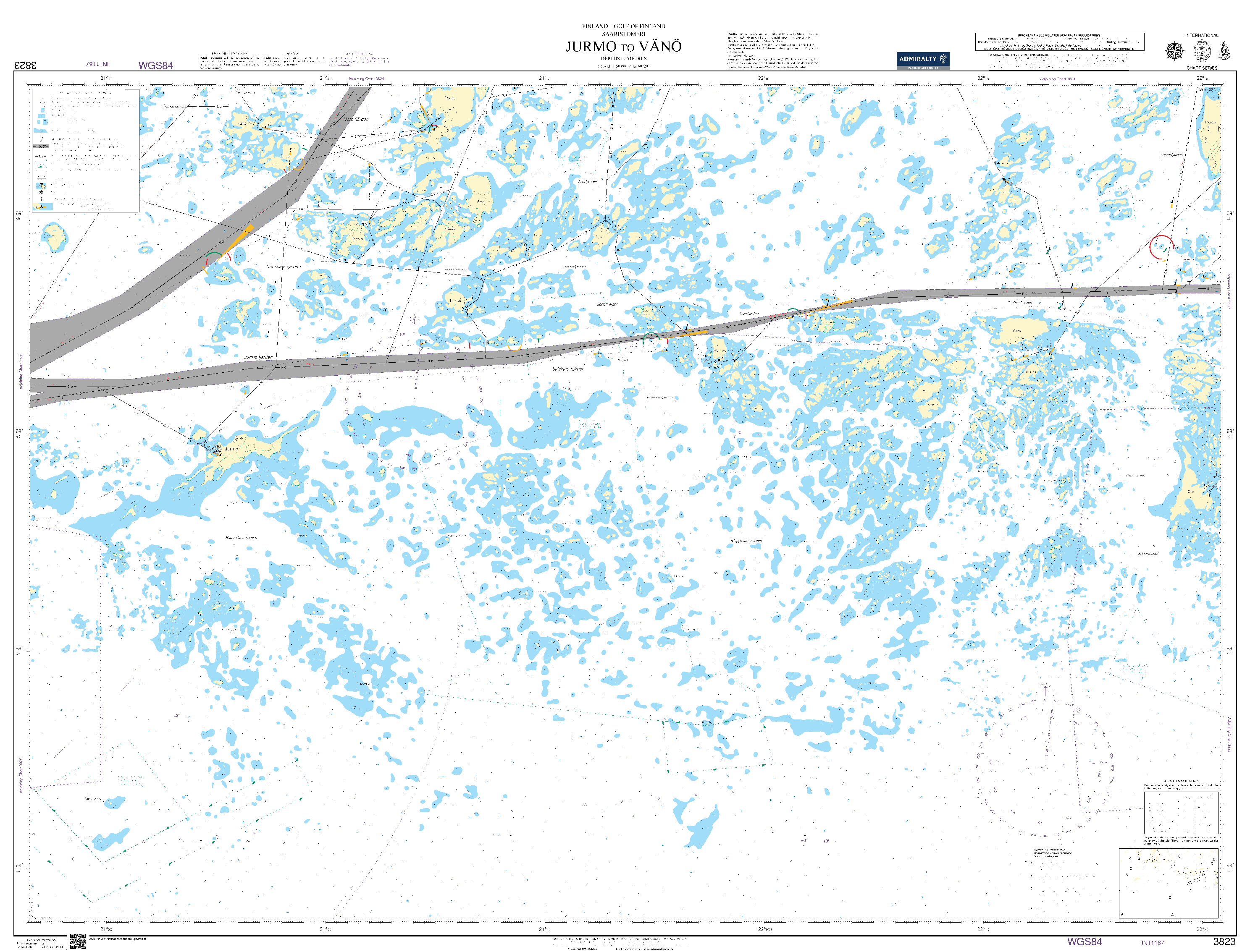 British Admiralty Nautical Chart 3823: Jurmo to Vano