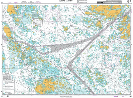 British Admiralty Nautical Chart 3827: Kokar to Finno