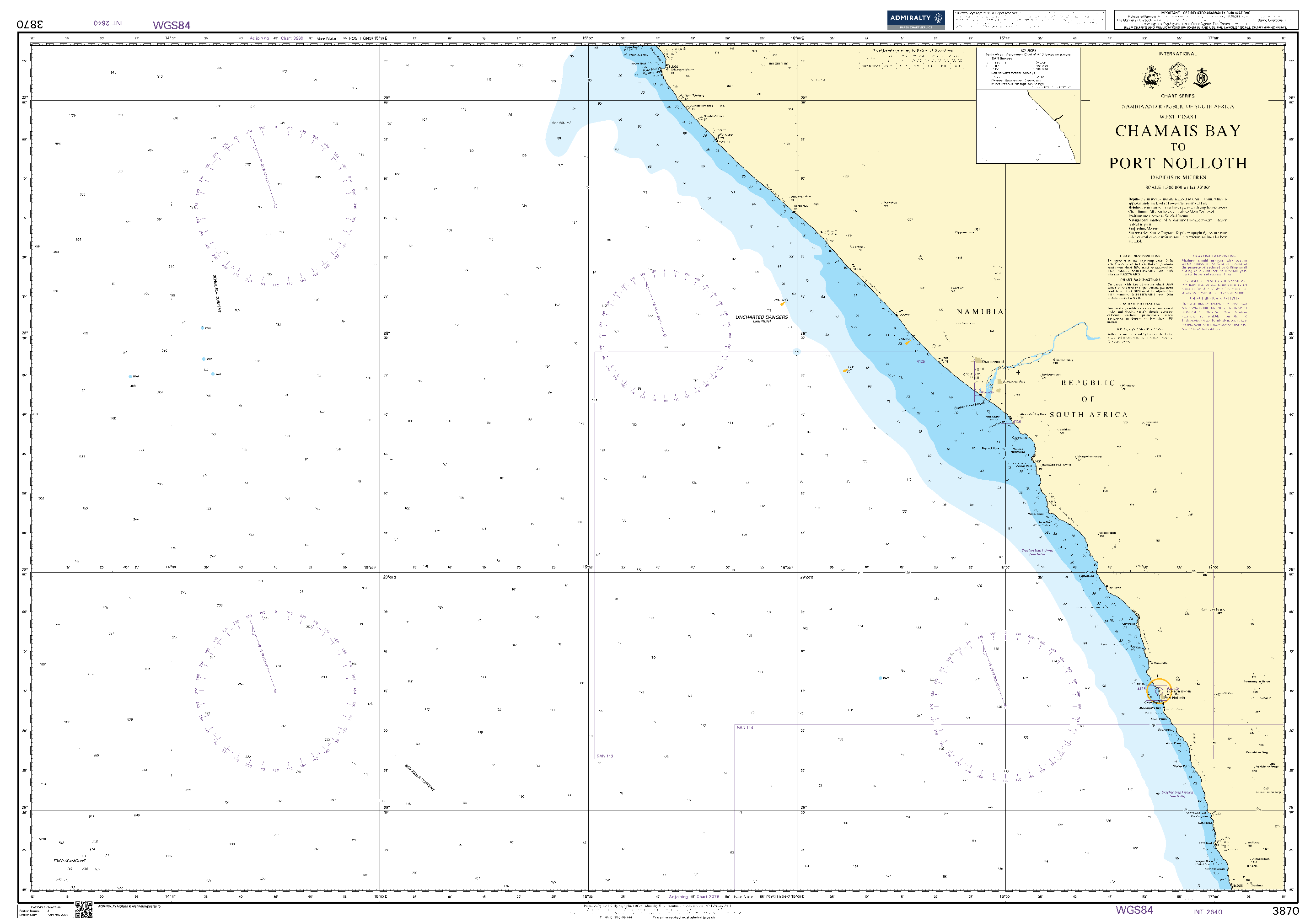 British Admiralty Nautical Chart  3870: Namibia and South Africa, West Coast, Chamais Bay to Port Nolloth