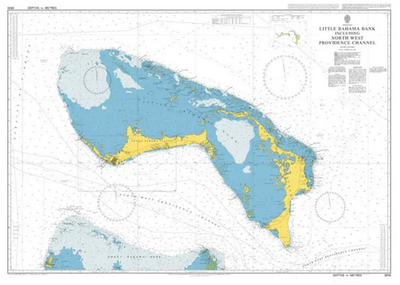 British Admiralty Nautical Chart 3910: Little Bahama Bank including North West Providence Channel