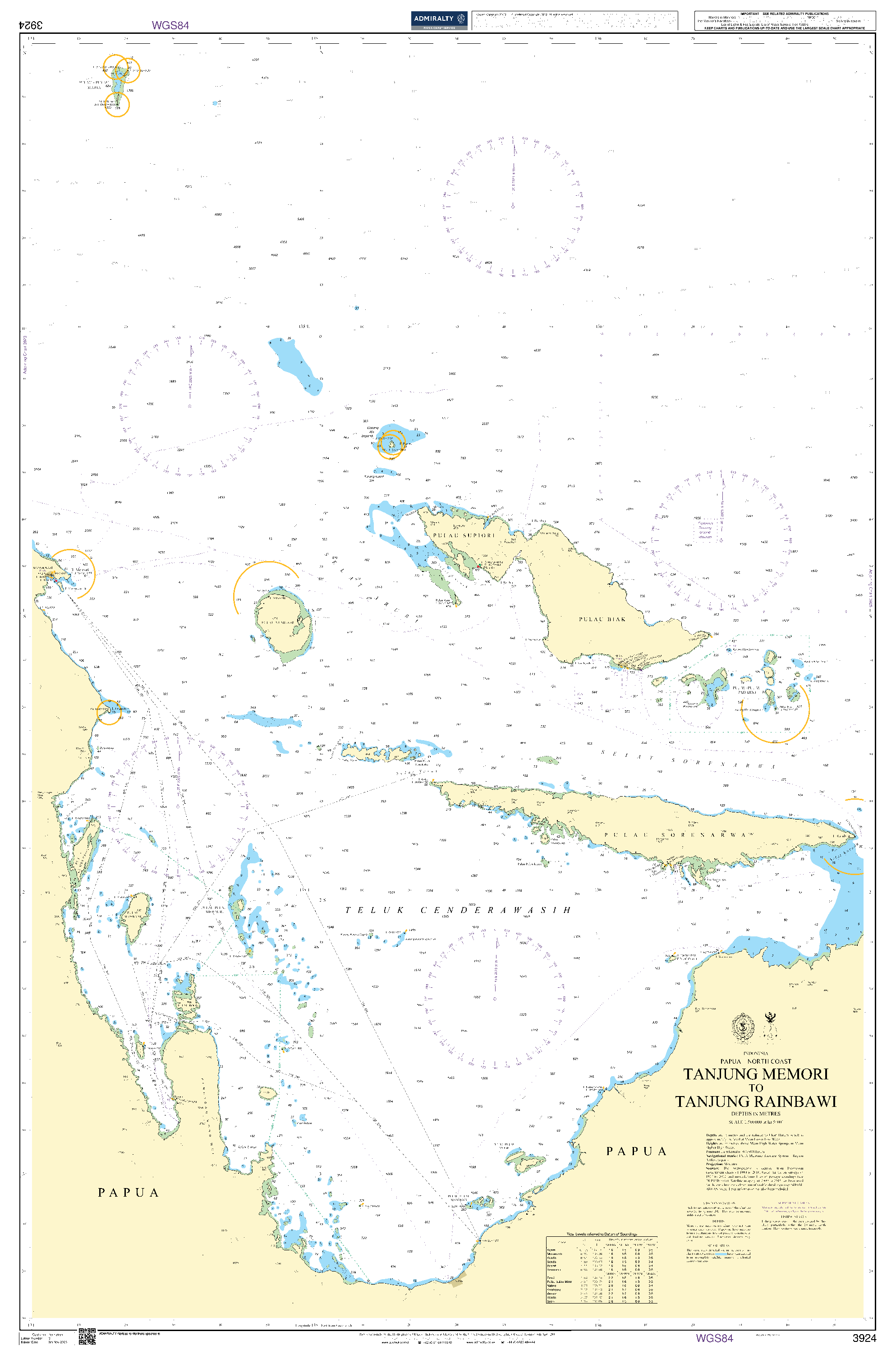British Admiralty Nautical Chart 3924: Tanjung Memori to Tanjung Rainbawi