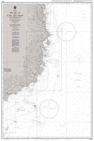 British Admiralty Nautical Chart 3987: Mui Ke Ga to Vung Qui-Nhon