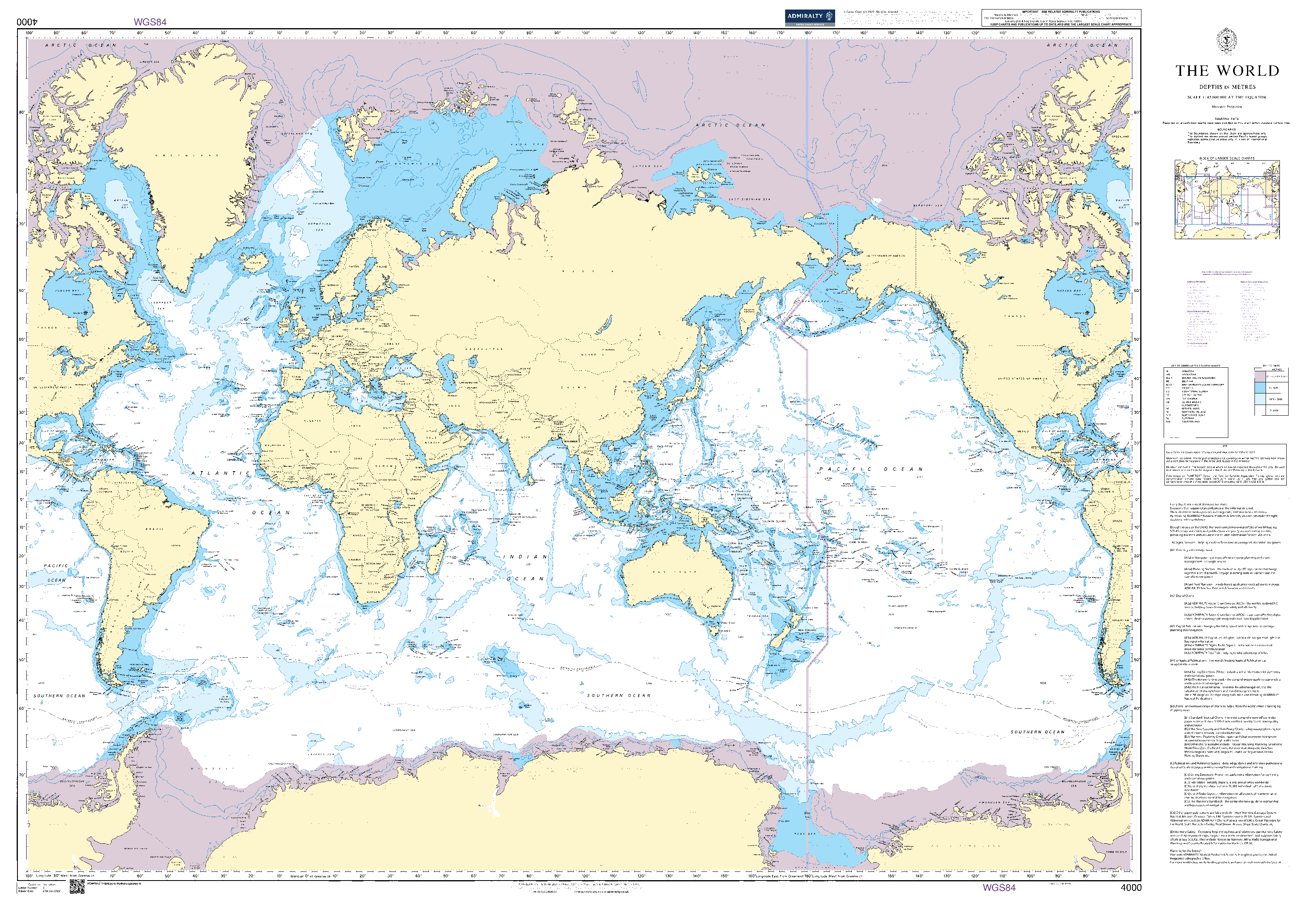British Admiralty Nautical Chart 4000: The World