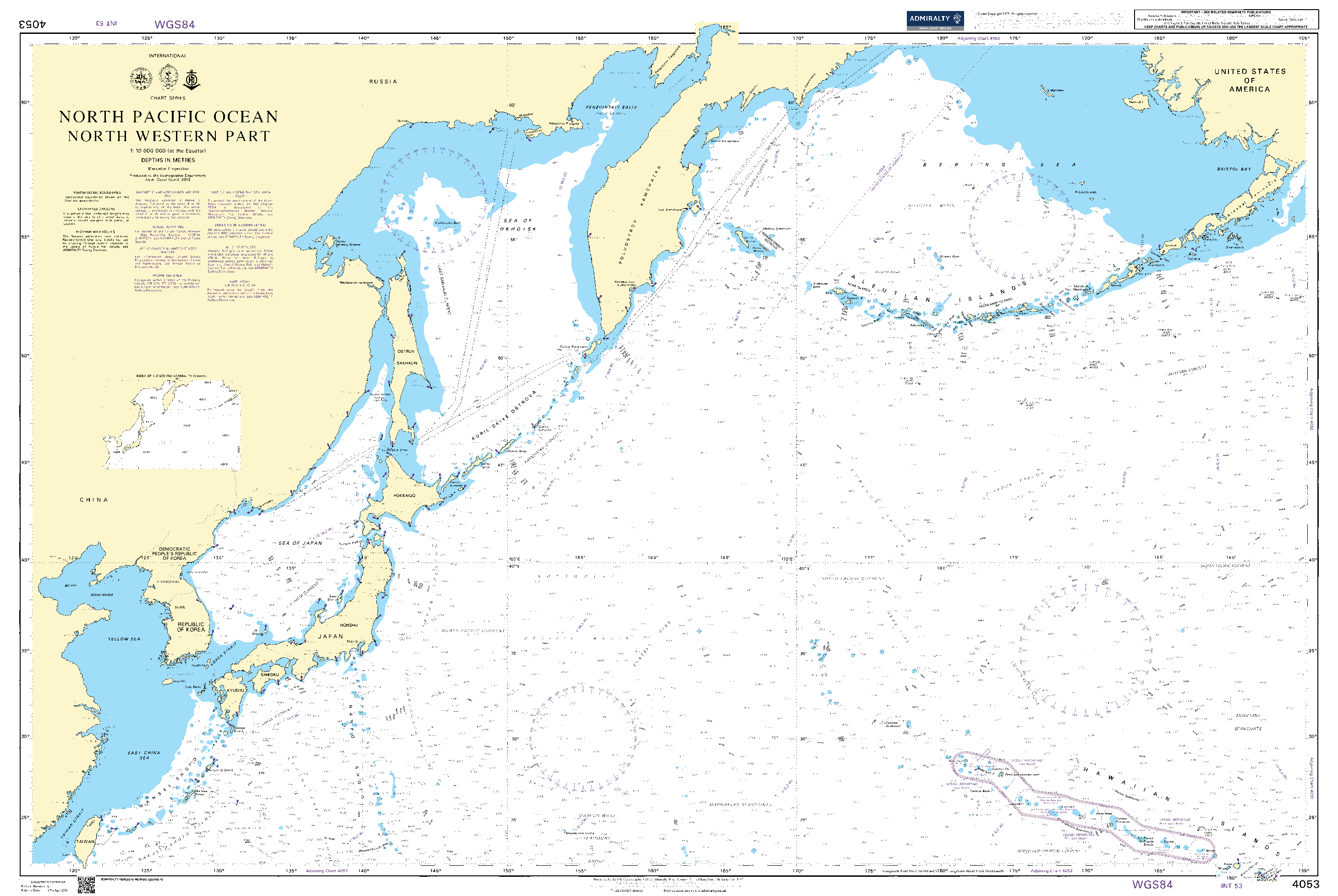 British Admiralty Nautical Chart 4053: North Pacific Ocean North Western Part