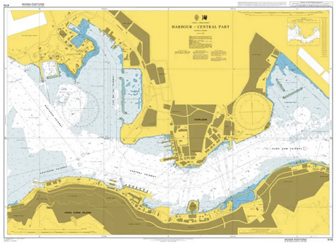 British Admiralty Nautical Chart 4118: China – Hong Kong, Harbour – Central Part