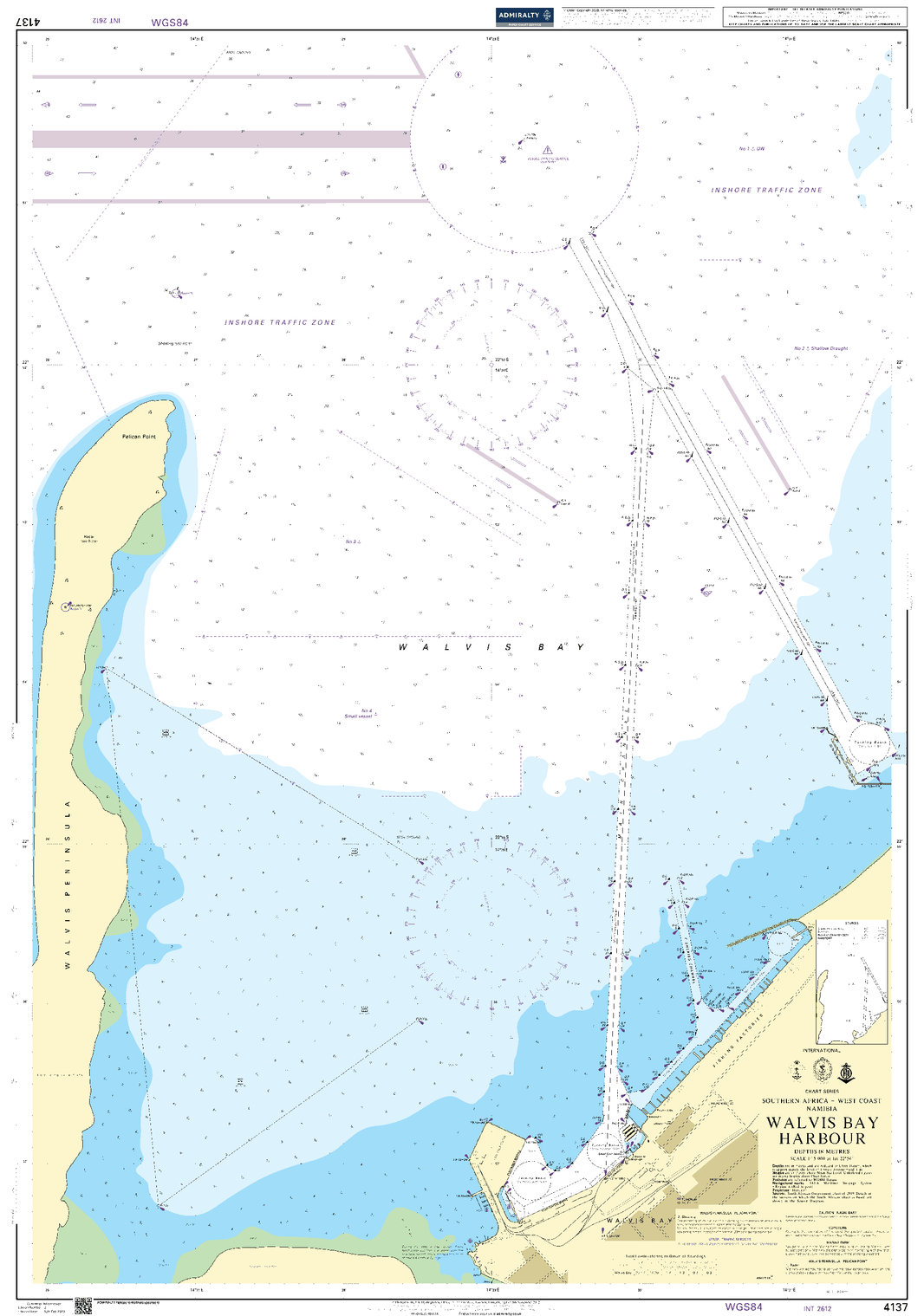 British Admiralty Nautical Chart 4137: Walvis Bay Harbour - Amnautical