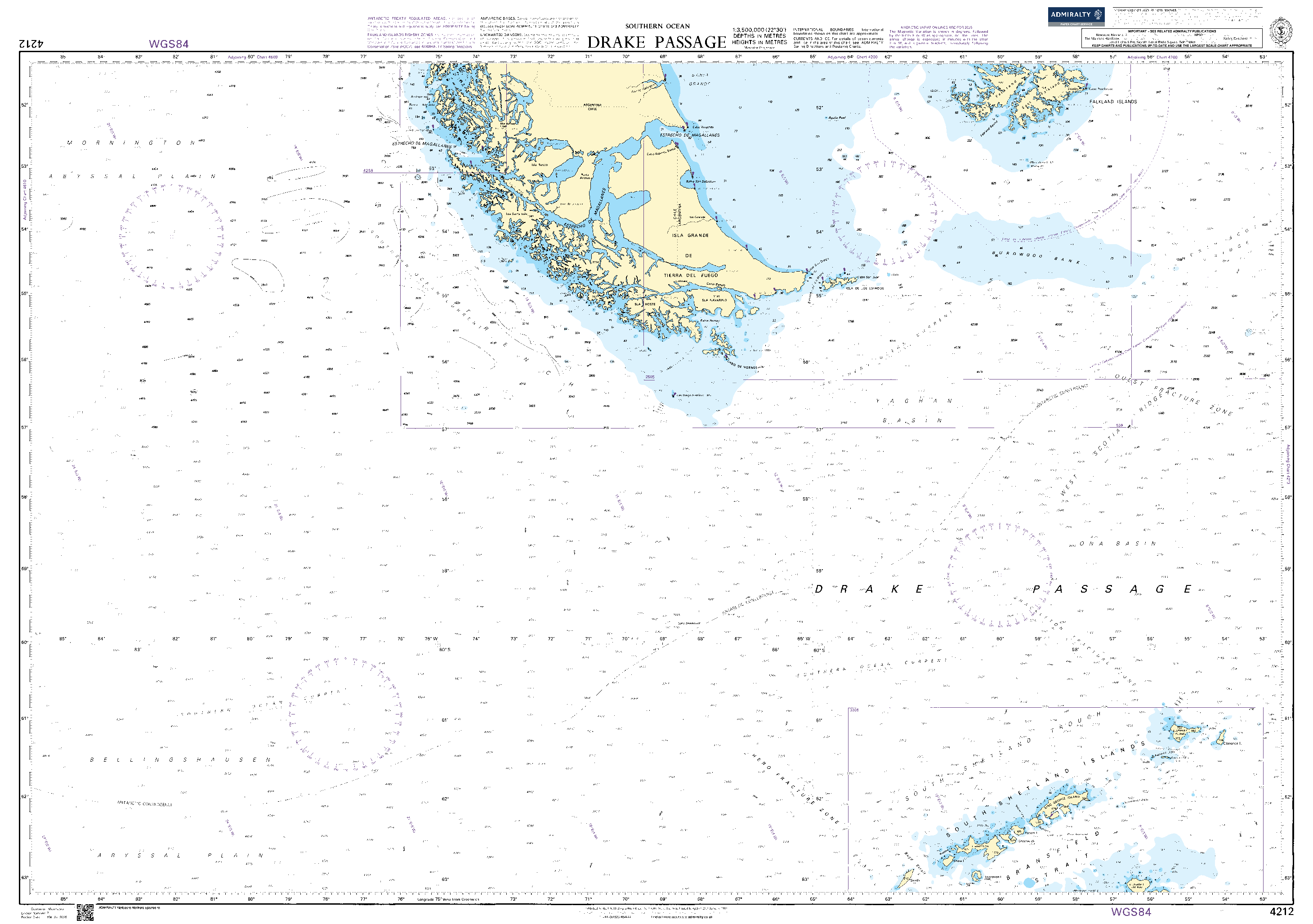British Admiralty Nautical Chart 4212: Drake Passage